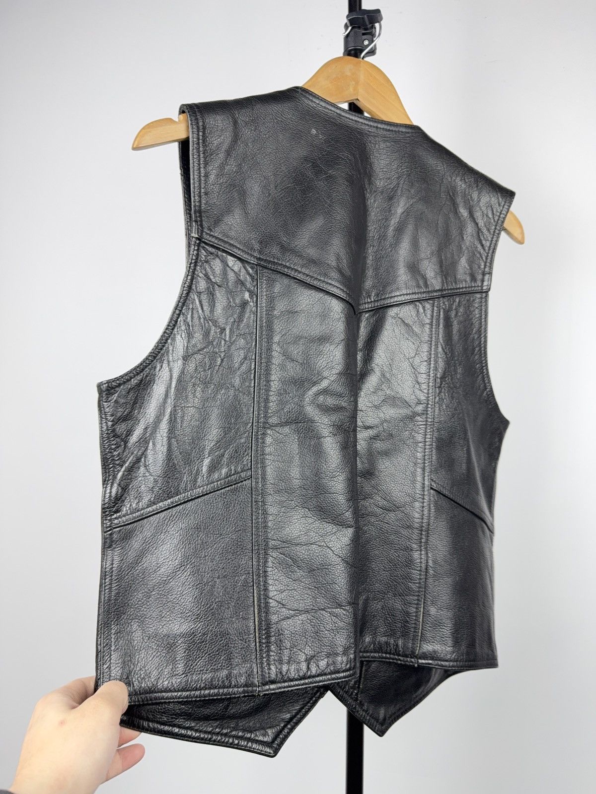 Leather Vintage 90s Retro Leather Moto Biker Rock Opium Vest Size S Size US S / EU 44-46 / 1 - 10 Thumbnail