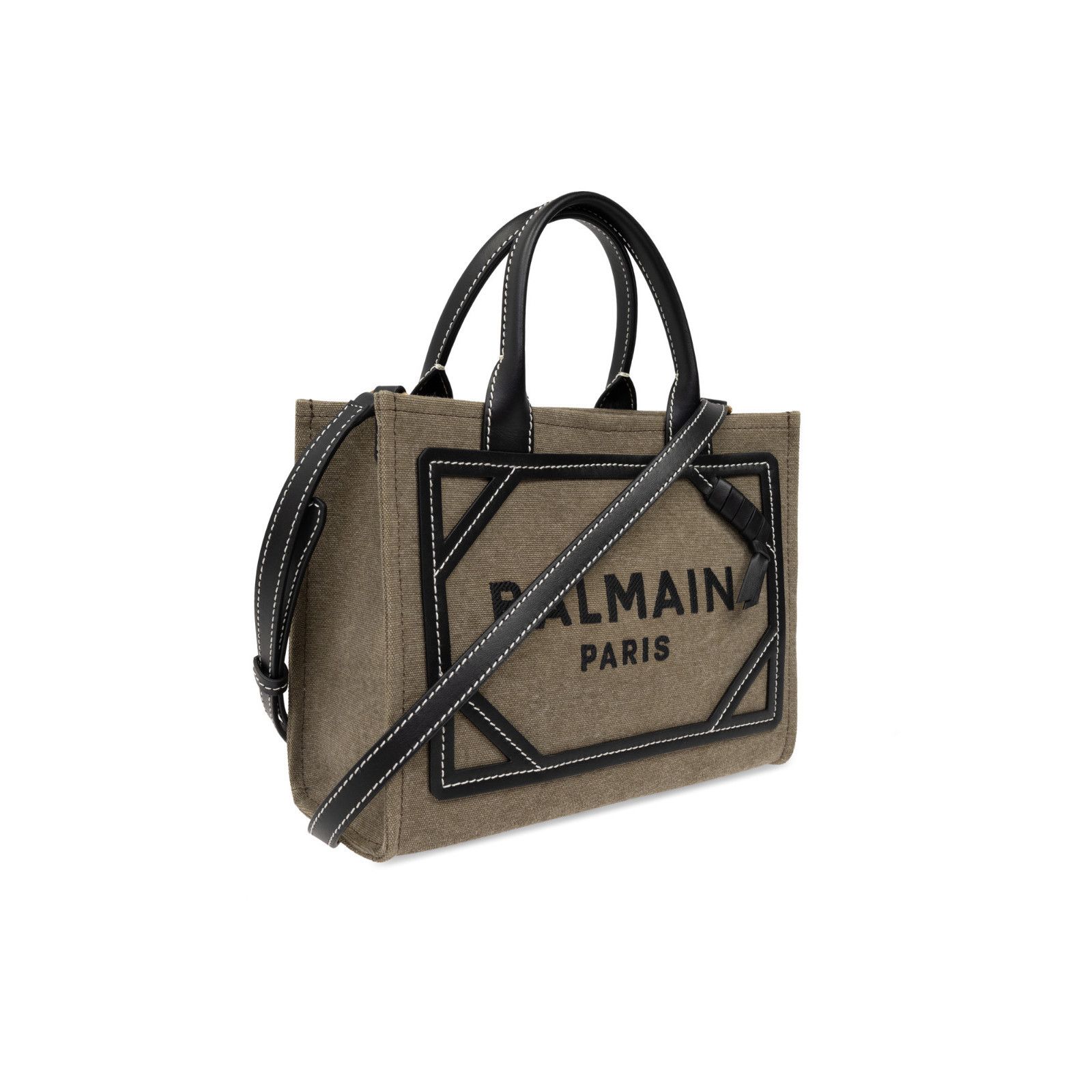Balmain BALMAIN Shopper Green Canvas Top Handle Bag New & Authentic Size ONE SIZE - 3 Thumbnail
