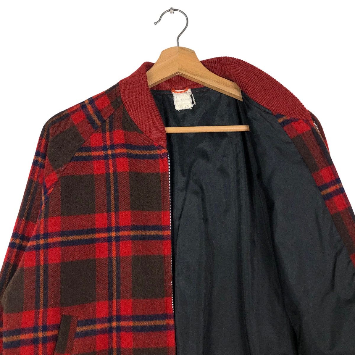 Japanese Brand 🔥Punk Design Tartan Check Bomber Jacket Wool Issey Miyake Size US L / EU 52-54 / 3 - 12 Thumbnail
