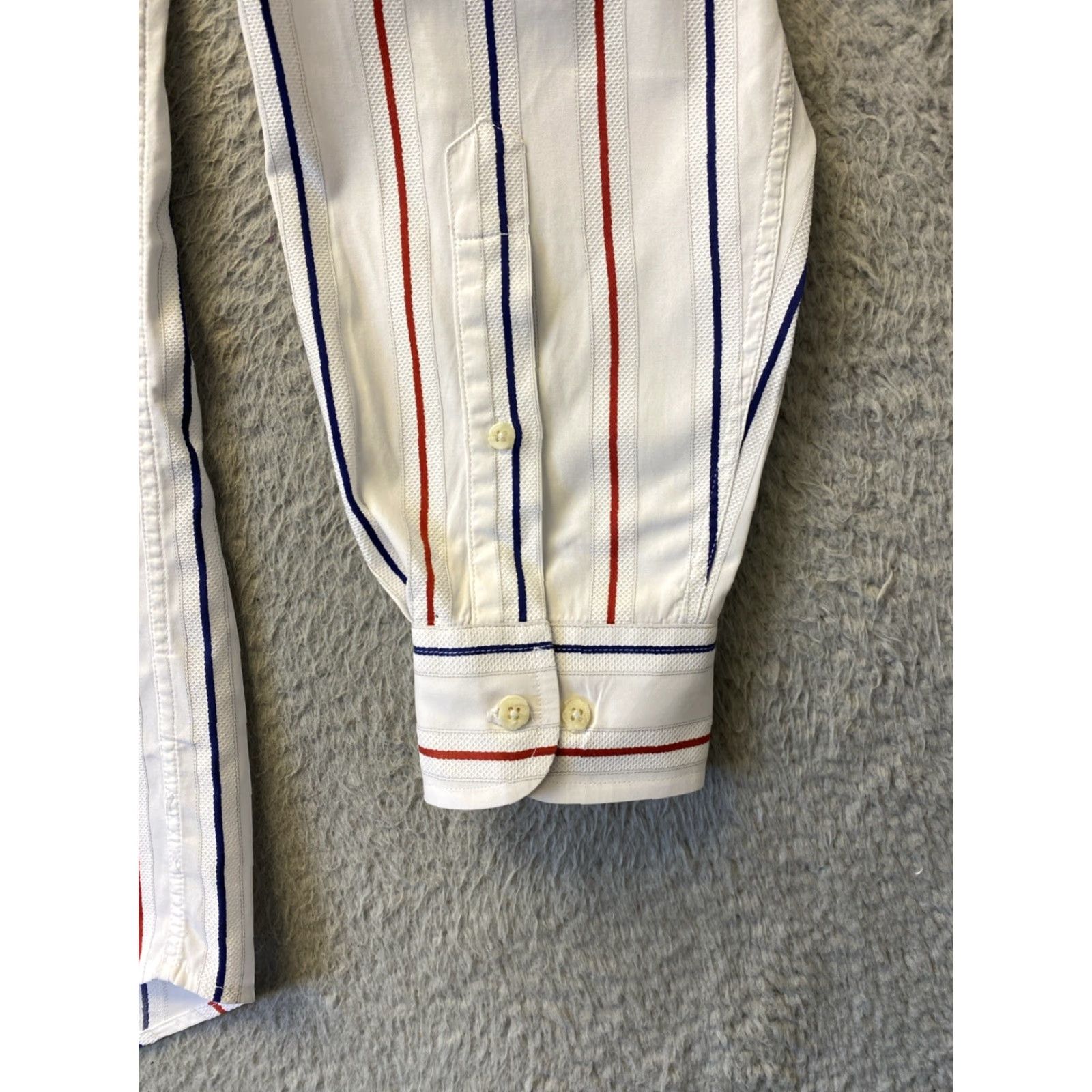 Faconnable VINTAGE Façonnable Men’s White Striped Cotton Button-Down Shirt L USA Casual Formal Size US L / EU 52-54 / 3 - 2 Thumbnail