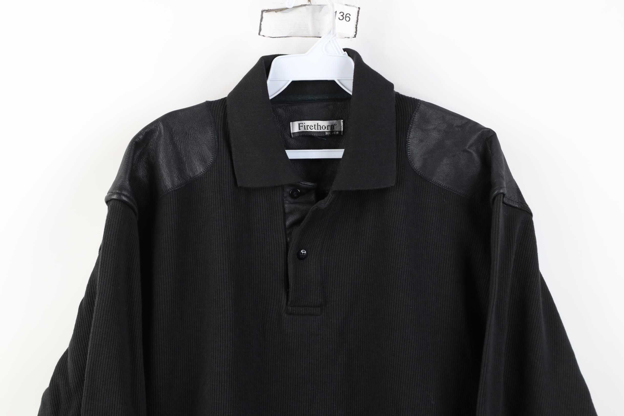 Vintage Vintage 90s Streetwear Ribbed Knit Long Sleeve Rugby Polo Size US XL / EU 56 / 4 - 2 Thumbnail