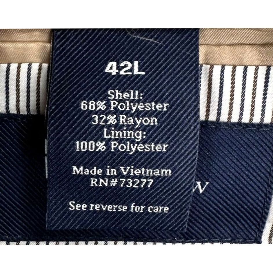 Croft & Barrow VINTAGE? No. Croft Barrow Blazer Mens 42L Tan 2 Button Tuxedo Jacket Classic Long Notch Lapel Business Formal Wedding Garment Shirt? Size 42R - 6 Thumbnail