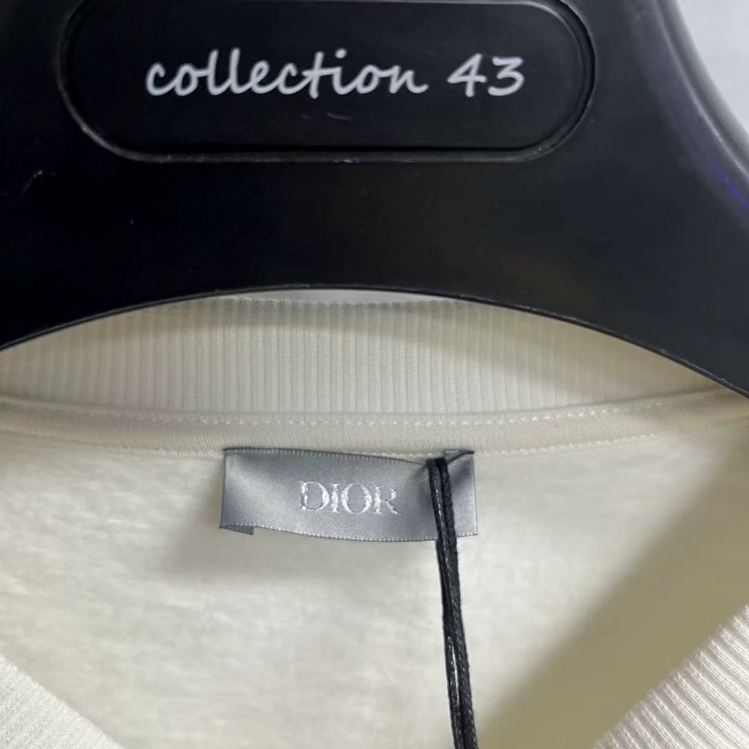 Dior dior white logo embroidered crewneck sweatshirt Size US L / EU 52-54 / 3 - 4 Thumbnail