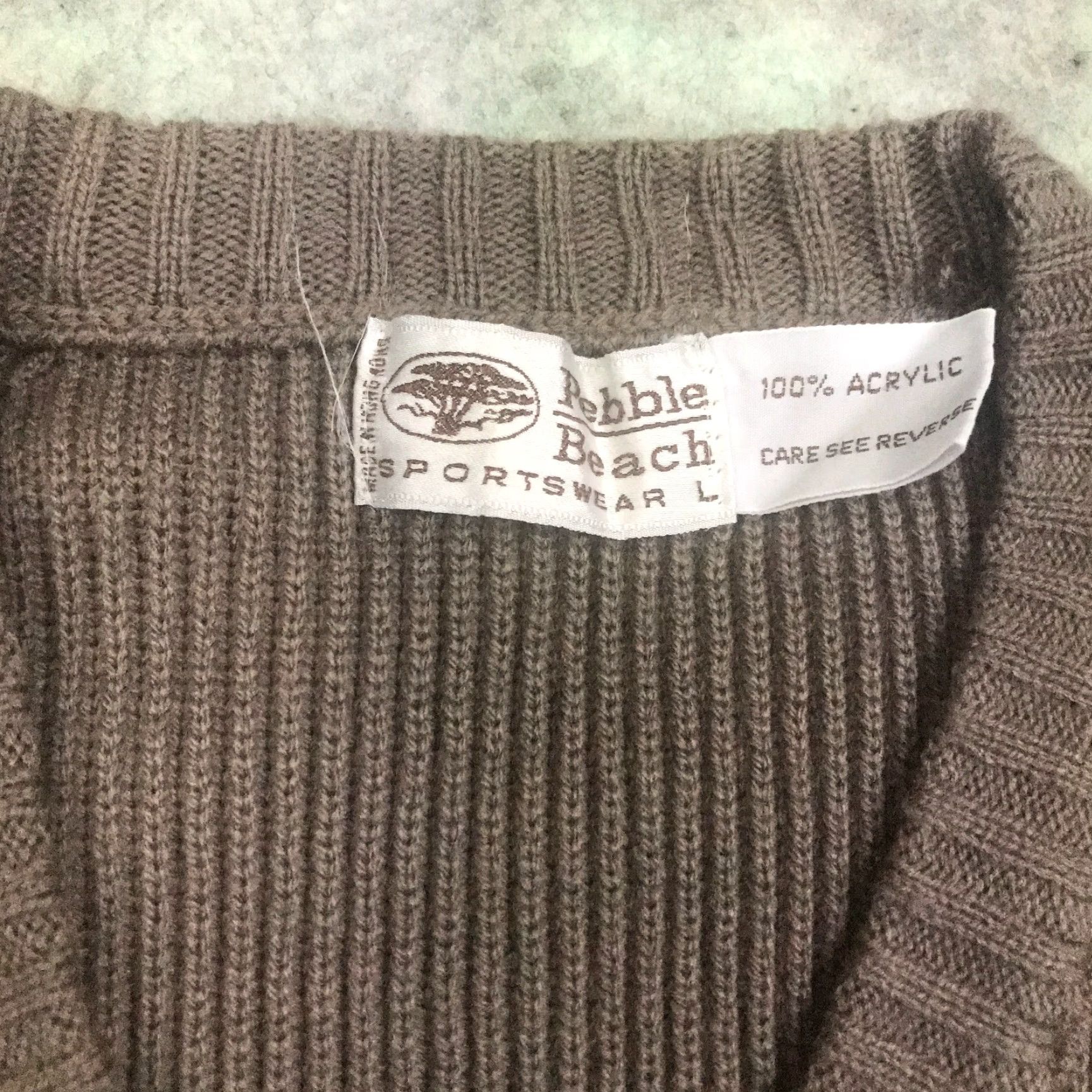 Vintage VINTAGE Pebble Beach SweatEr Mens Large Brown V-Neck Long Sleeve Pullover Size US L / EU 52-54 / 3 - 3 Thumbnail