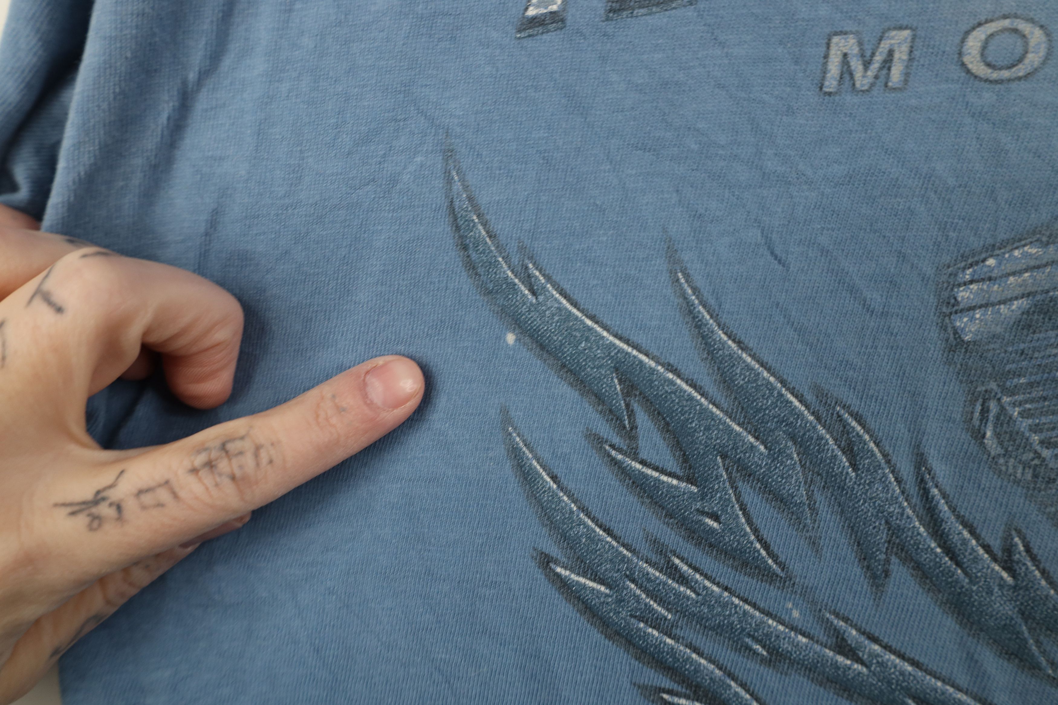 Harley Davidson Vintage 90s Harley Davidson Eagle Tribal T-Shirt Blue USA Size US XL / EU 56 / 4 - 5 Thumbnail