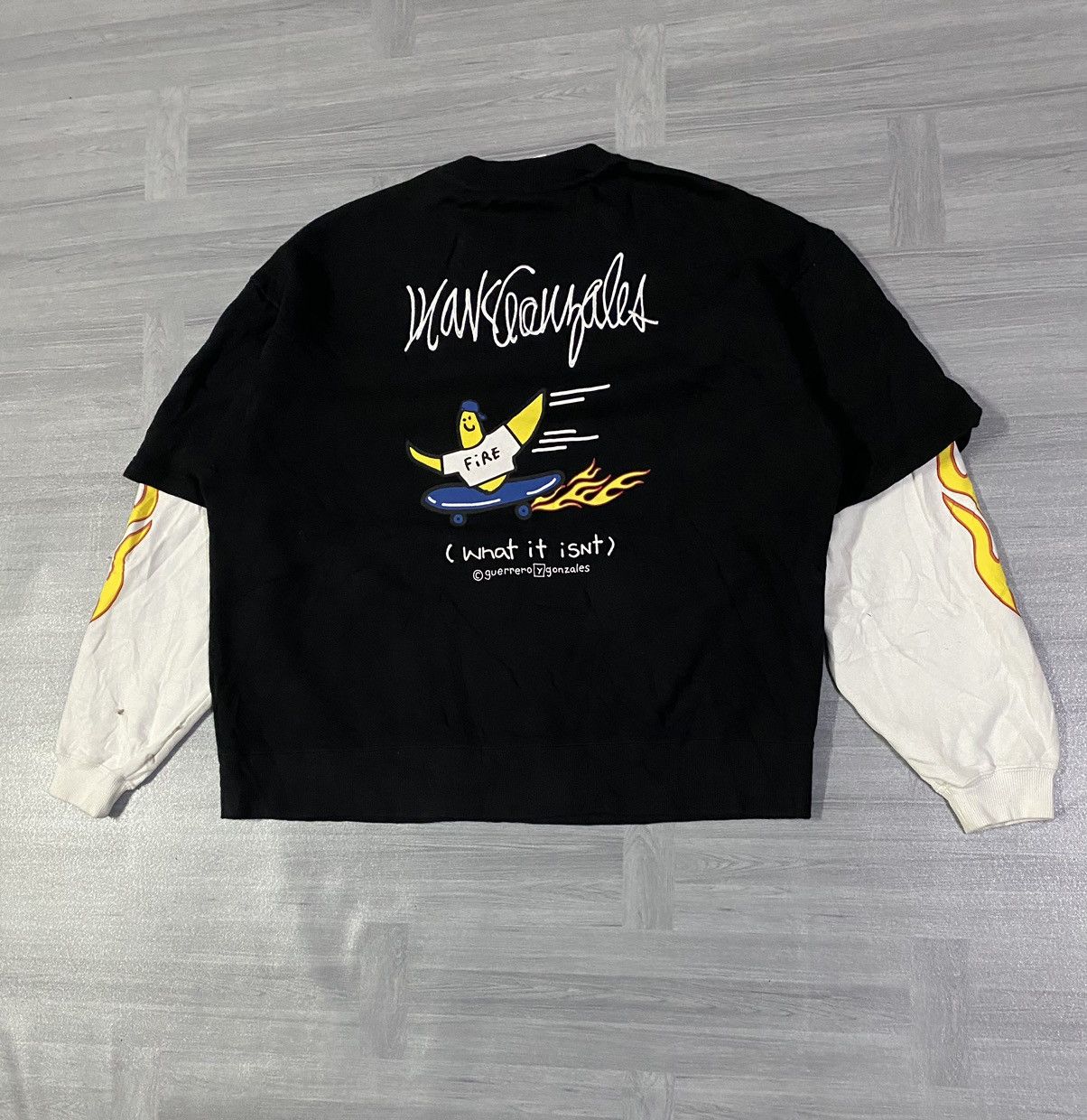 Other MARK GONZALES Men's Fleece-Lined Big Sweatshirt FIRE Size US M / EU 48-50 / 2 - 16 Thumbnail