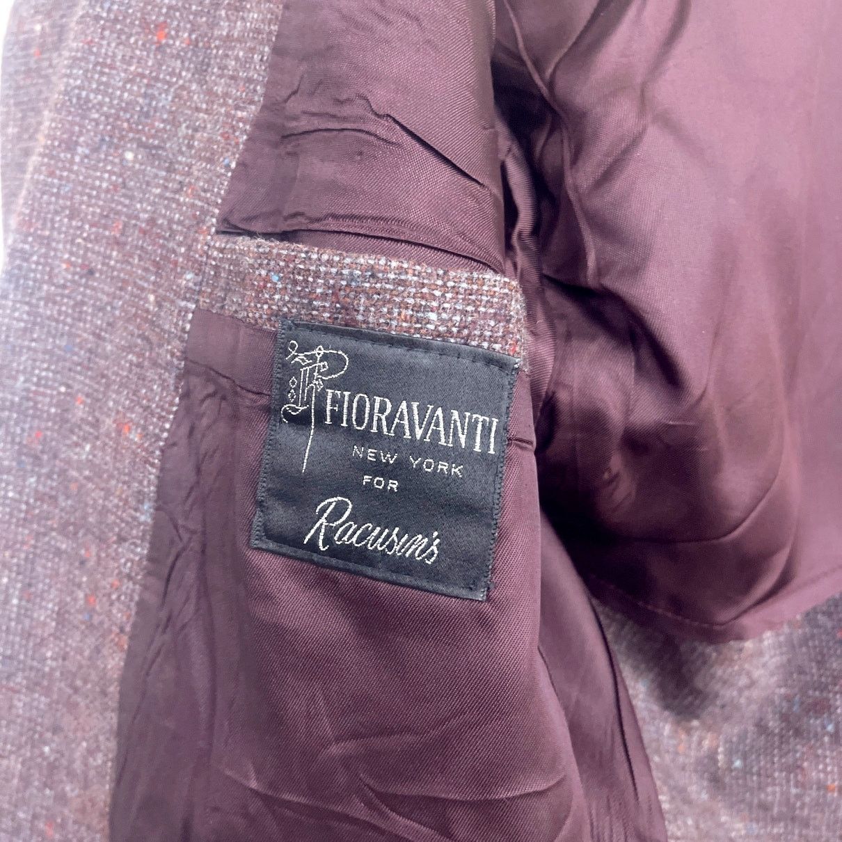 Other Fioravanti Tweed Sport Coat Brown Patch Pocket Mens 40L Size 40L - 11 Thumbnail