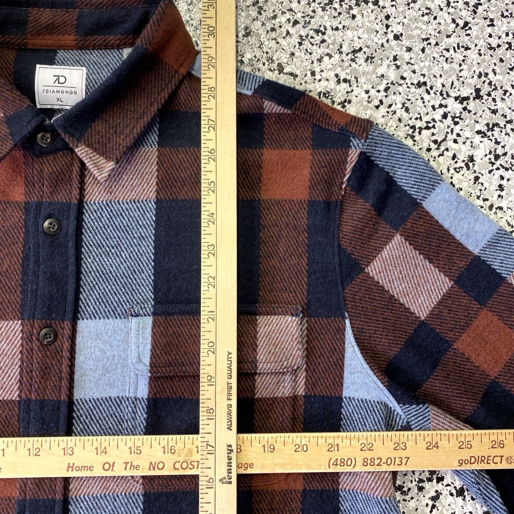Vintage VINTAGE 7 Diamonds Made Well Flannel Shirt Men XL Blue Plaid Button-Up Long Sleeve Pockets Size US XL / EU 56 / 4 - 2 Thumbnail