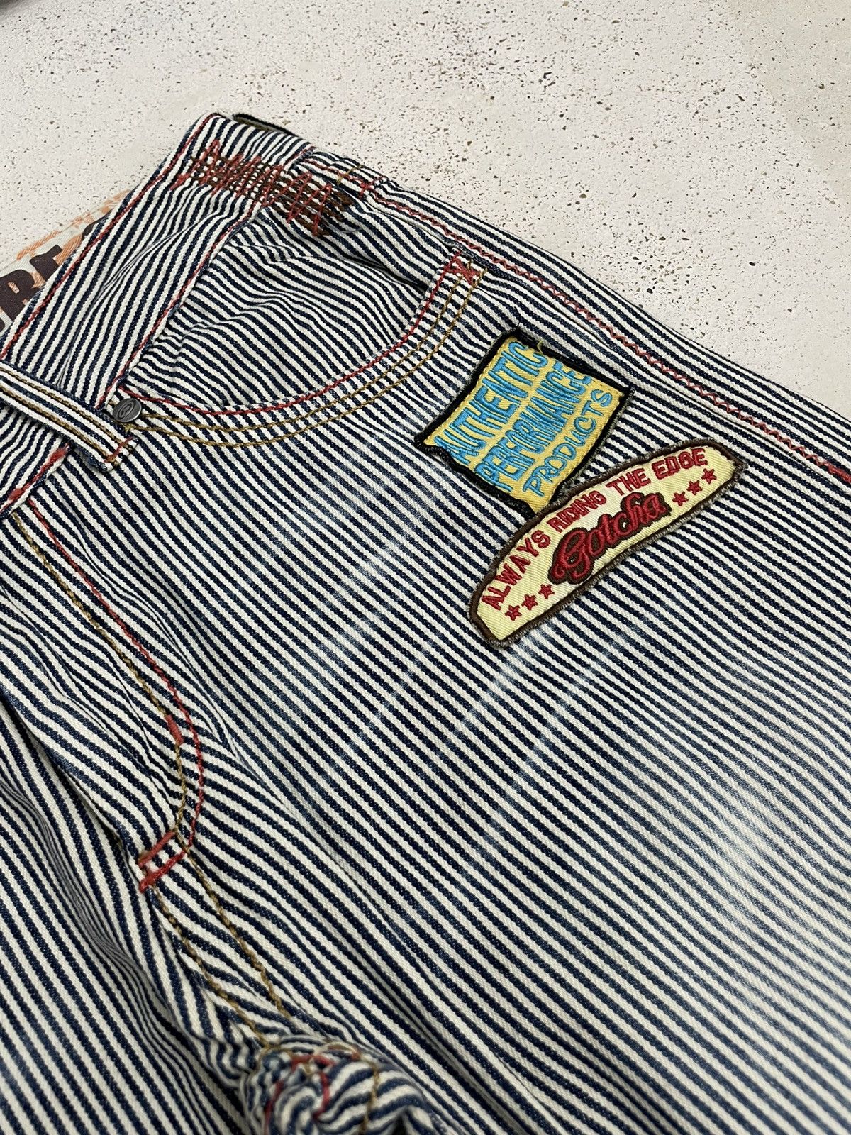 Gotcha Gotcha Surfwear Patches Distressed Design Wording Y2k Clone Size US 31 - 9 Thumbnail