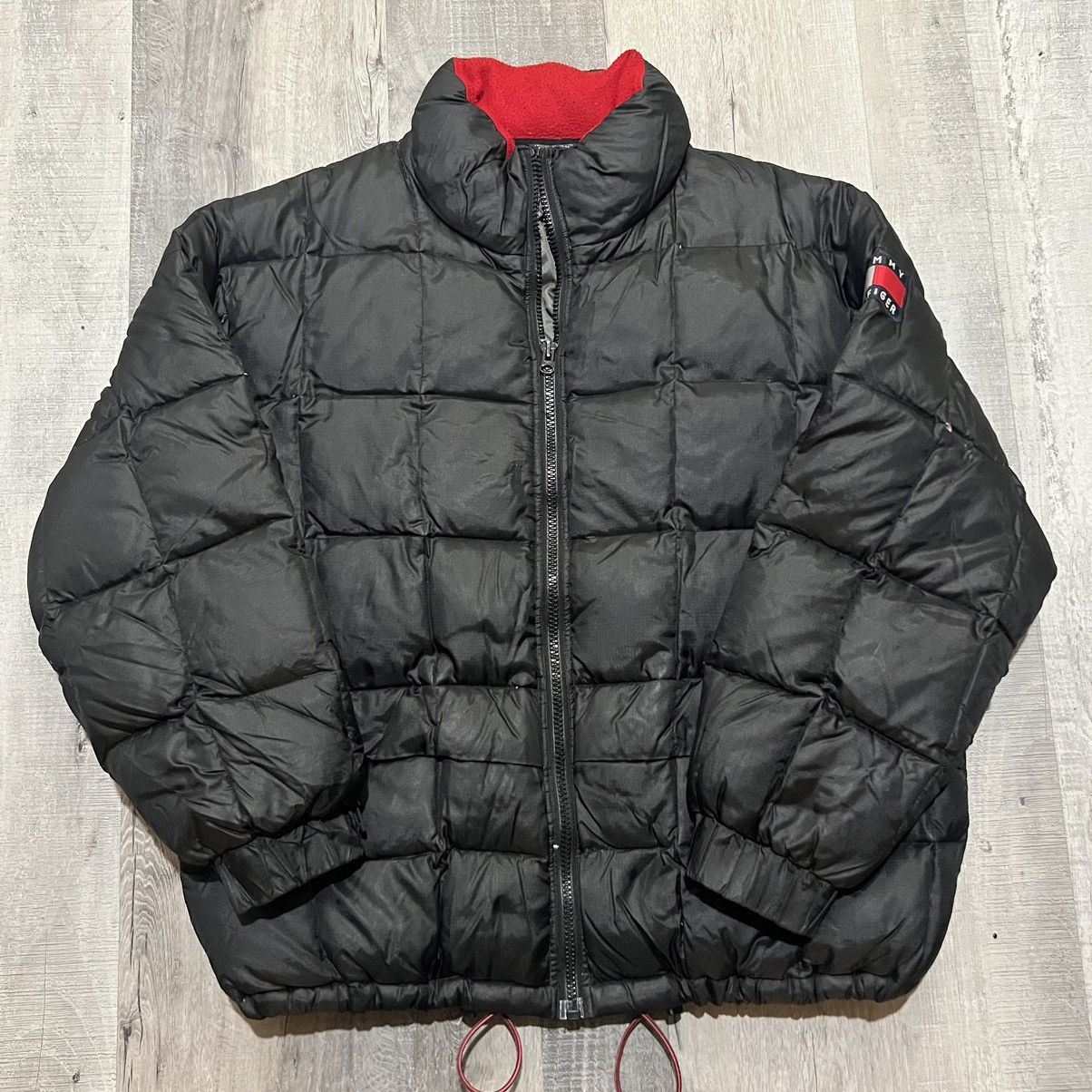 Vintage 00s 90s Navy Blue Tommy Hilfiger Down Padded Puffer Coat XL
