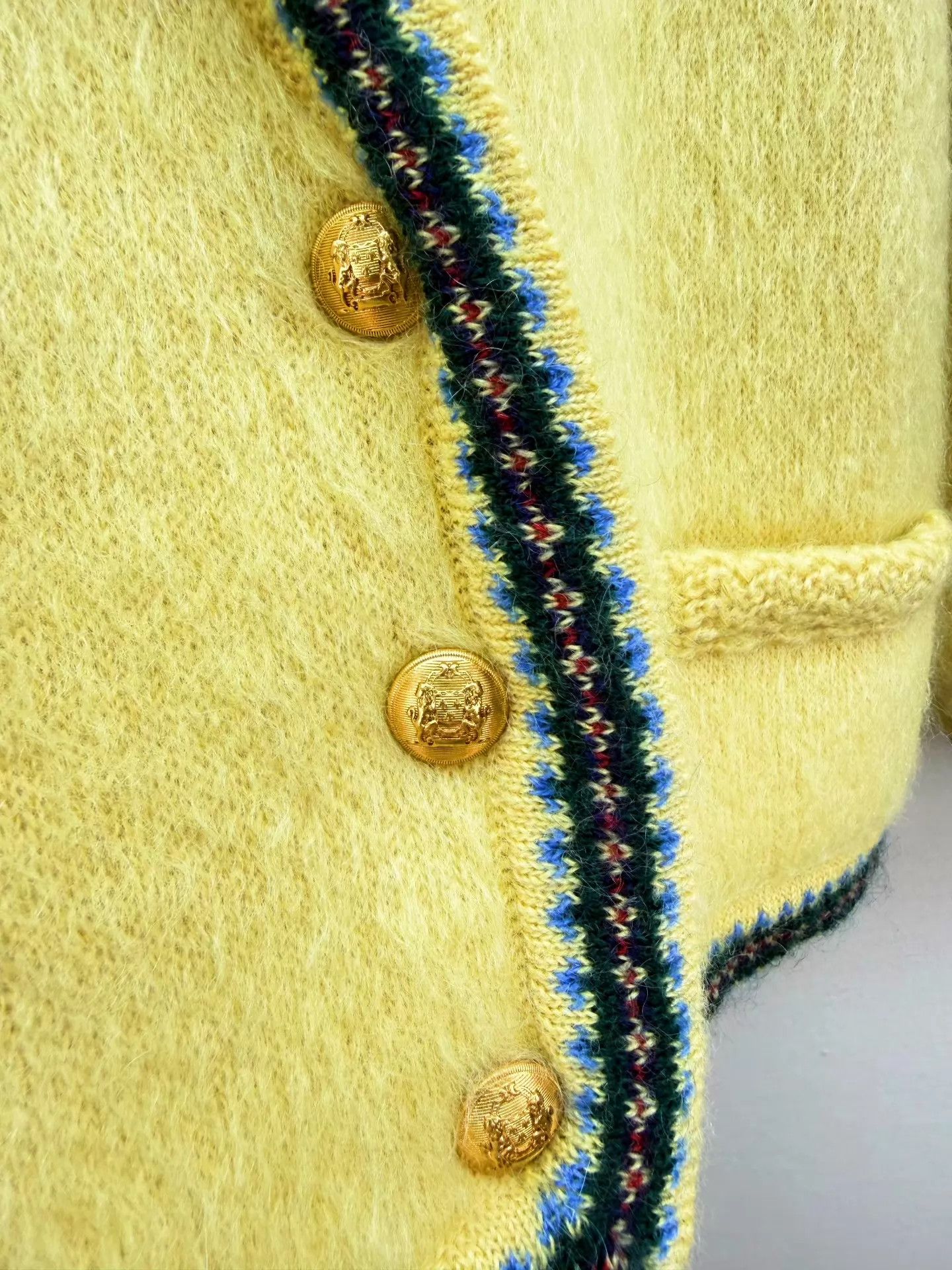 Celine Celine Chicken Yellow Mohair Jacket Size L Size L / US 10 / IT 46 - 4 Thumbnail