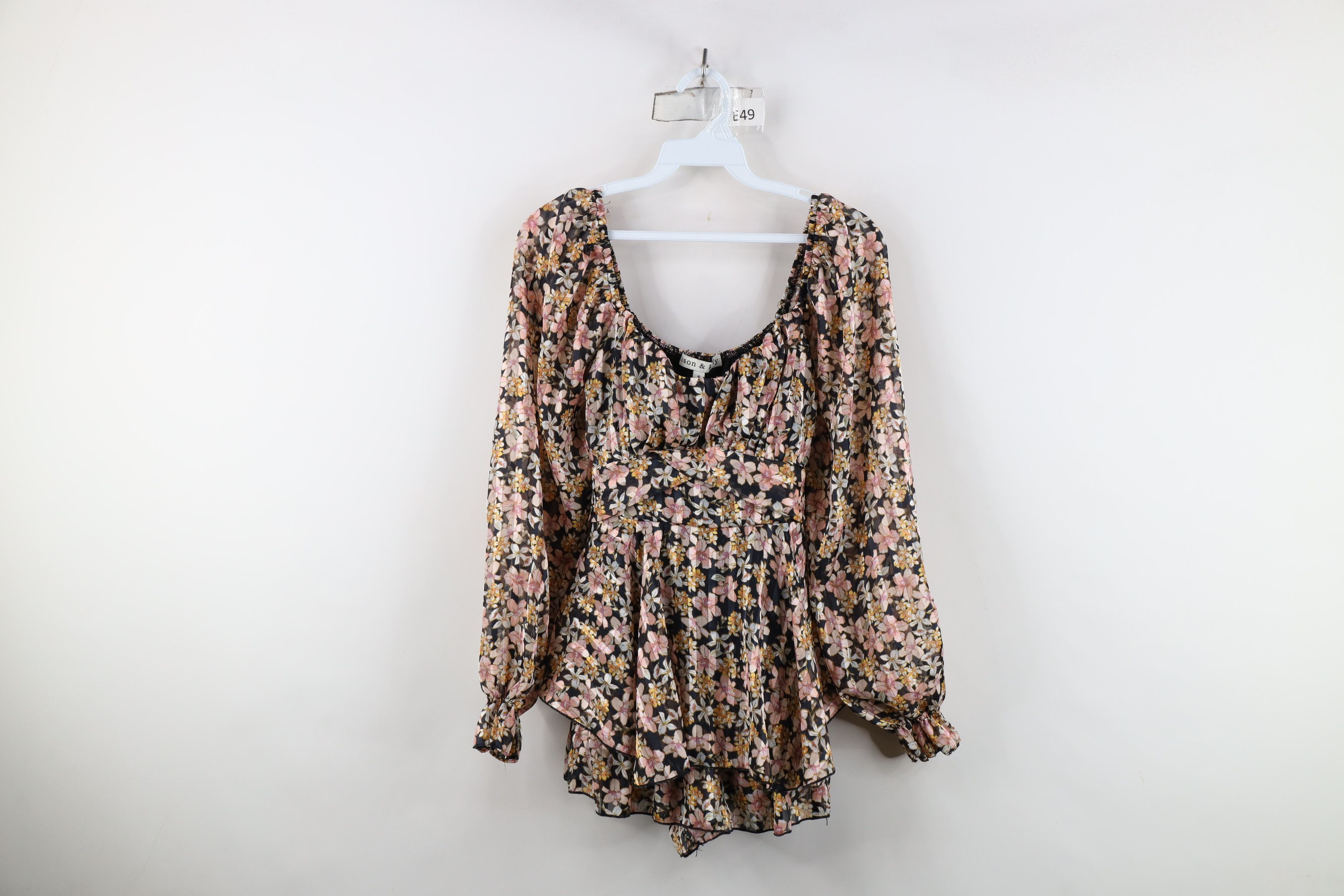 Vintage Vintage Y2K Sheer Ruffled Flower Tie Romper Mini Dress USA Size S / US 4 / IT 40 - 1 Thumbnail