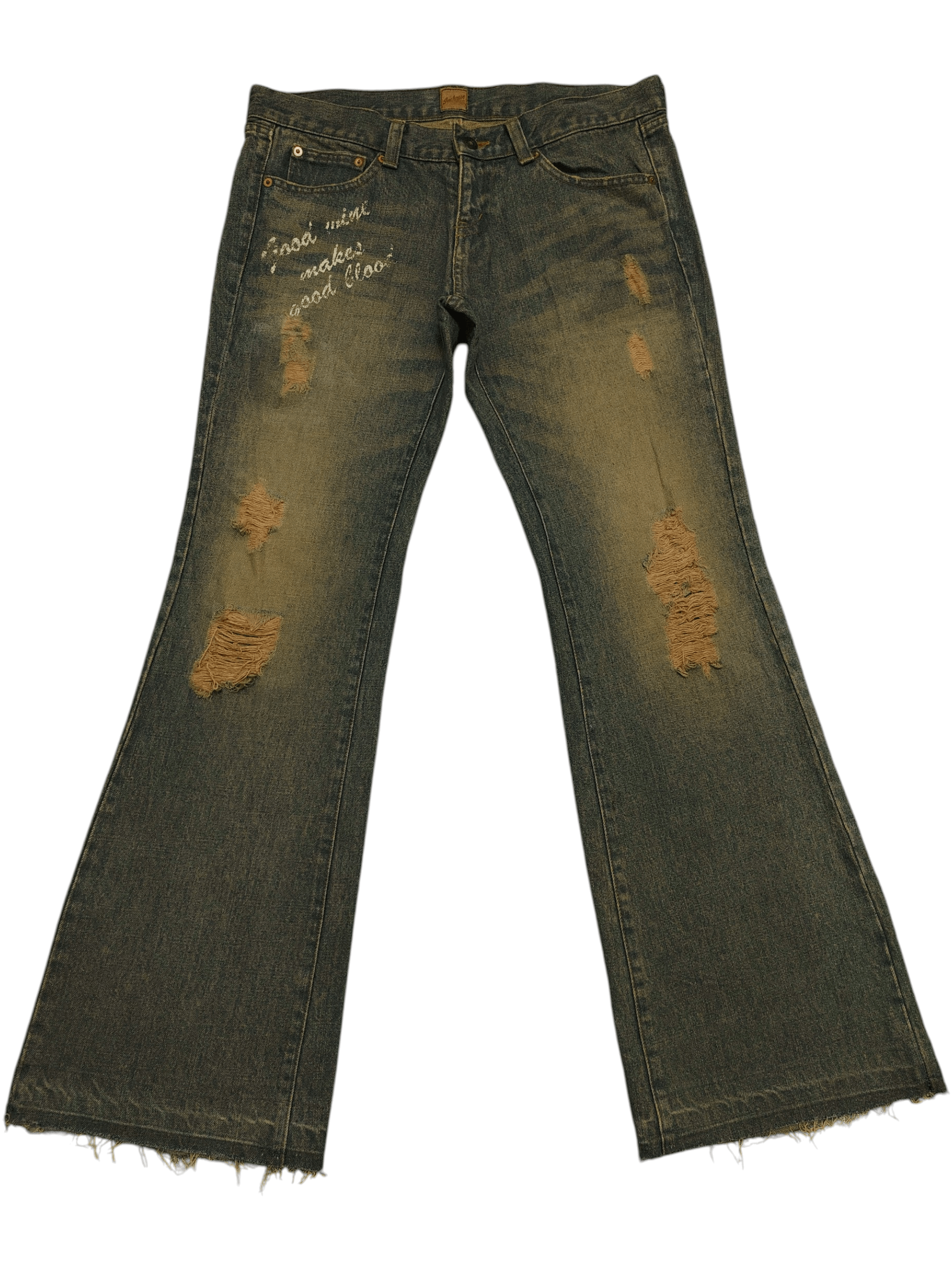 JACKROSE Rare!!! Jackrose distressed jeans bootcut Flared Jeans Size US 33 - 1 Thumbnail
