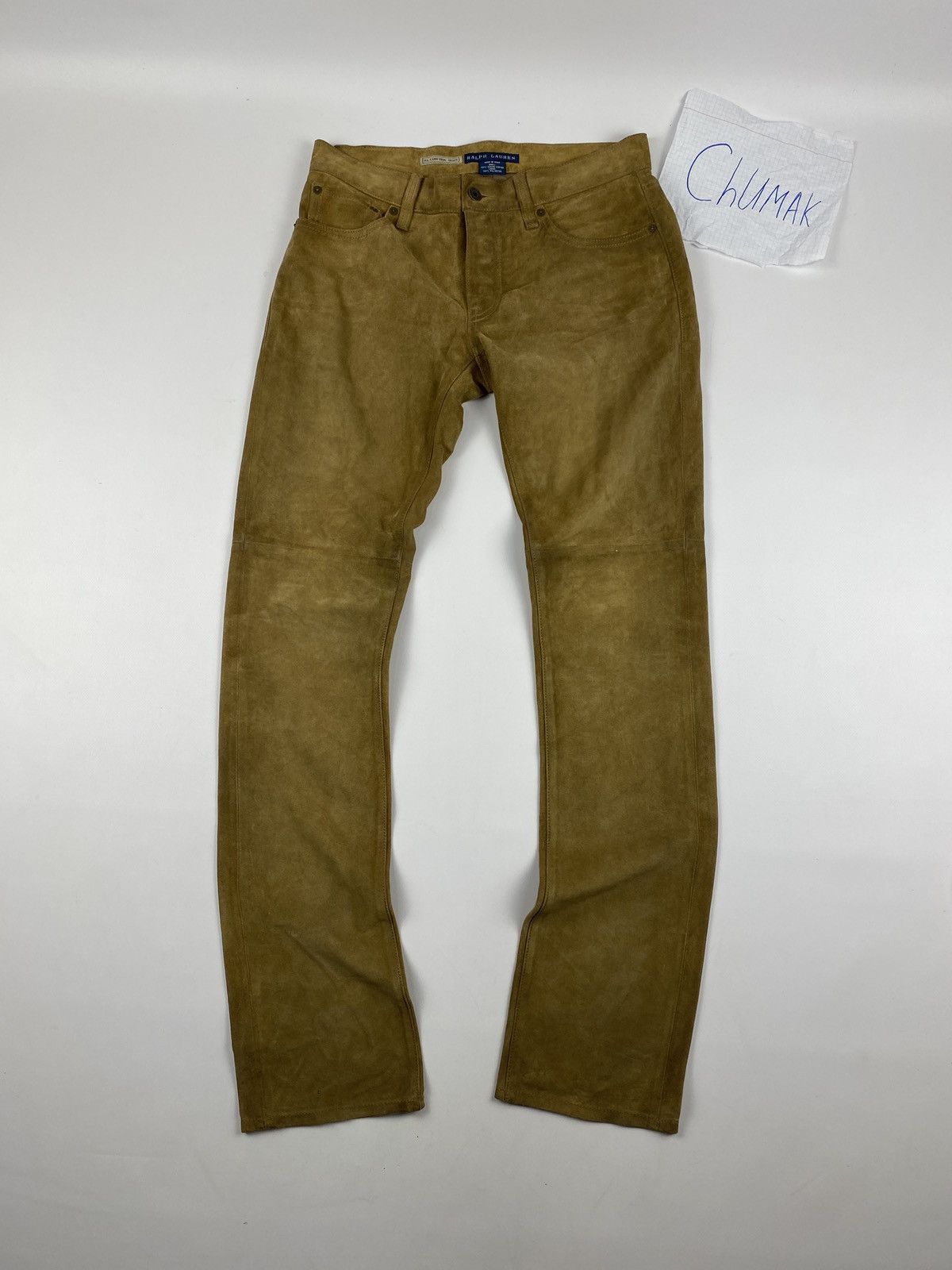 image of Polo Ralph Lauren x Ralph Lauren Vintage Ralph Laurent Leather Pants Rl Cowboy Boot in Brown (Size 