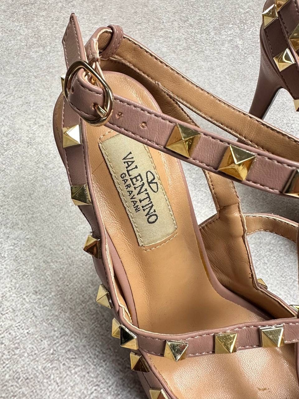 Valentino Valentino Garavagi Rockstud Ankle Strap Pump Heels 100mm Size US 5 / IT 35 - 6 Thumbnail