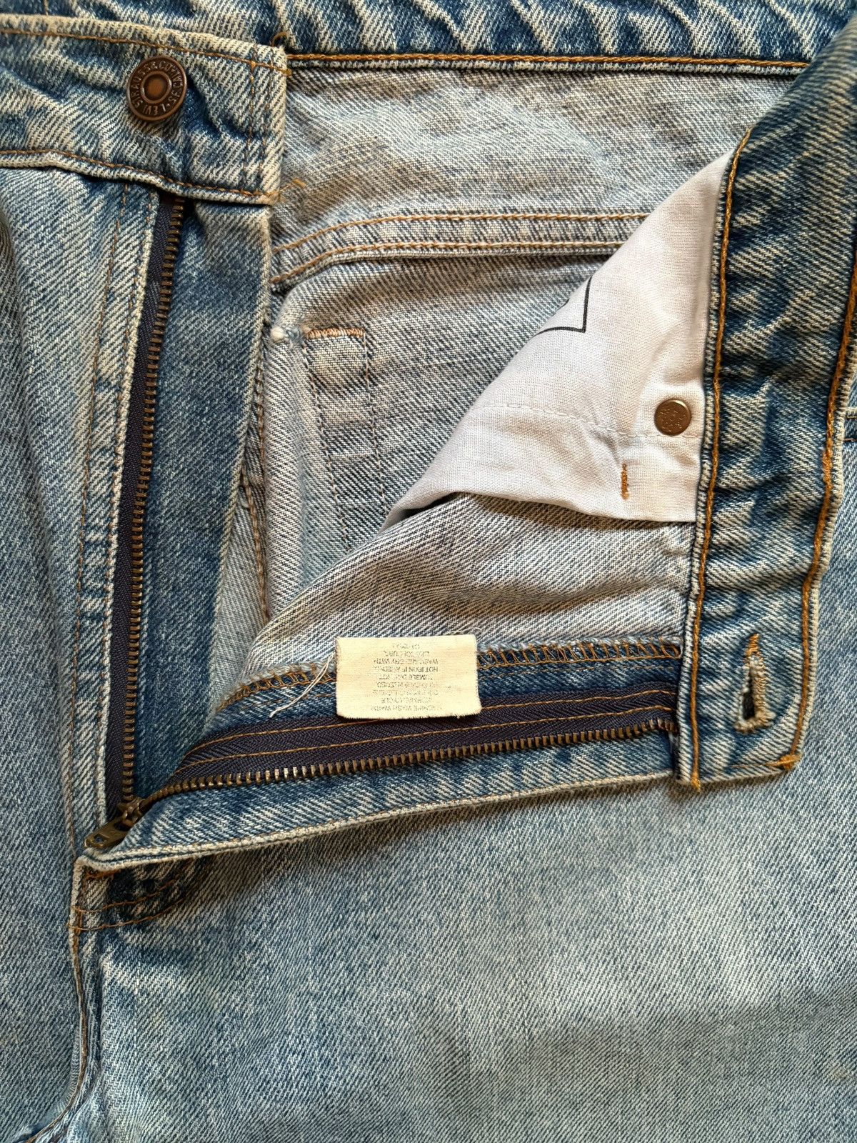 Levi's Vintage 80s Levis 505 Mud Wash Distressed Loose Baggy Jeans Size US 37 - 9 Thumbnail