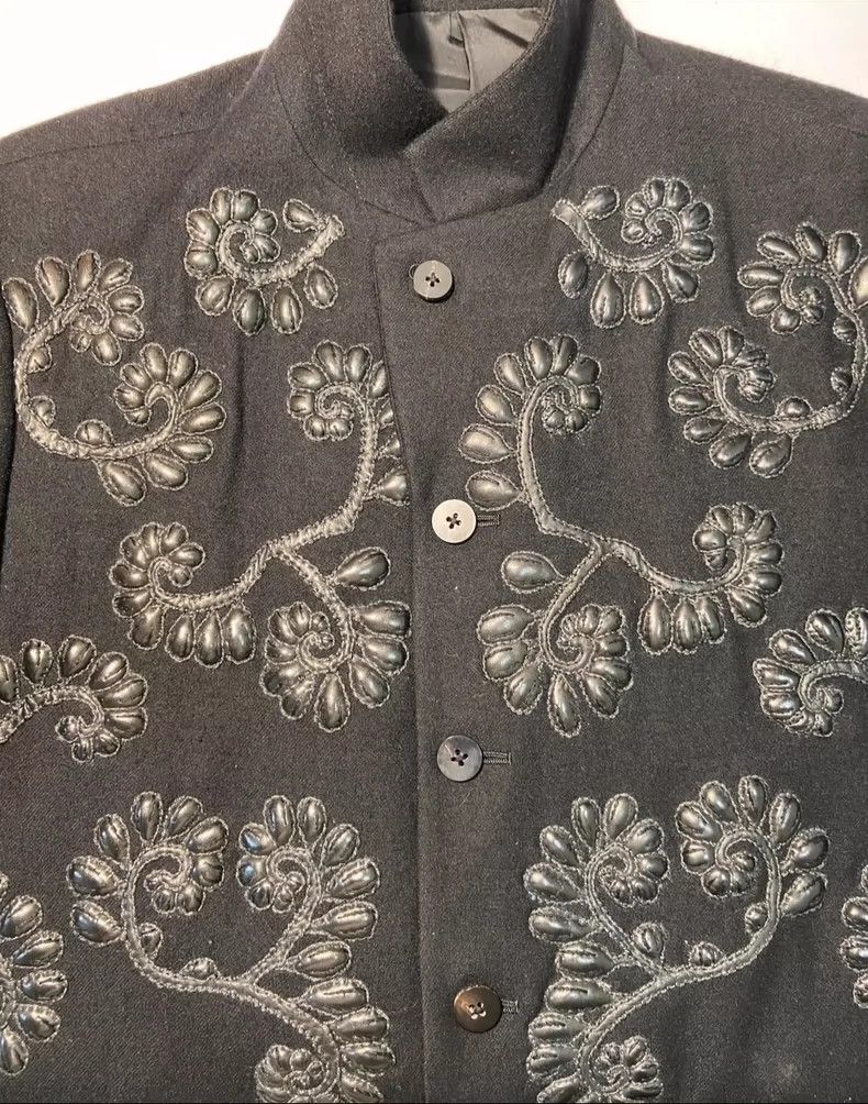 Yohji Yamamoto Yohji Yamamoto 2000AW Floral Calfskin Carved Jacket 2503-N Size US L / EU 52-54 / 3 - 4 Thumbnail