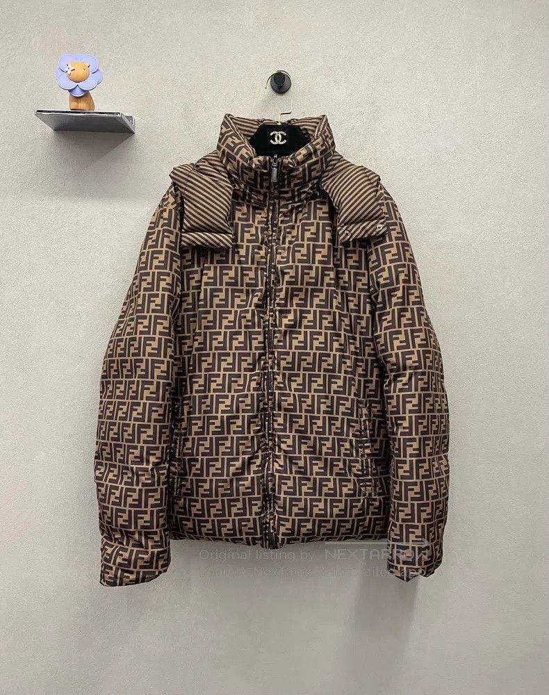 Fendi Fendi Double F Brown Printed Two-Sided Puffer Jacket, Two- Size US L / EU 52-54 / 3 - 3 Thumbnail
