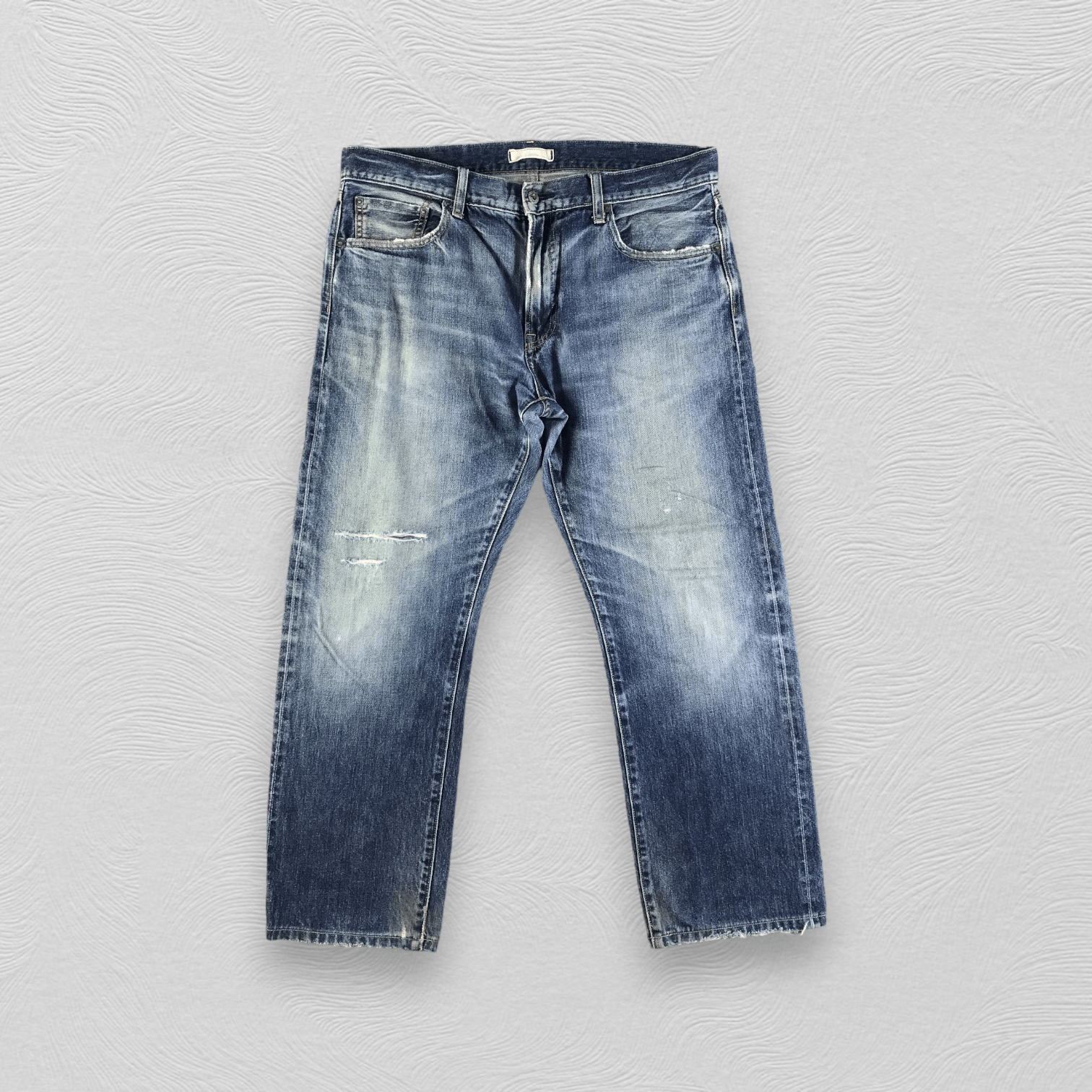 image of Japanese Uniqlo Selvedge Jeans Faded Blue Denim Kj2968, Men's (Size 36)