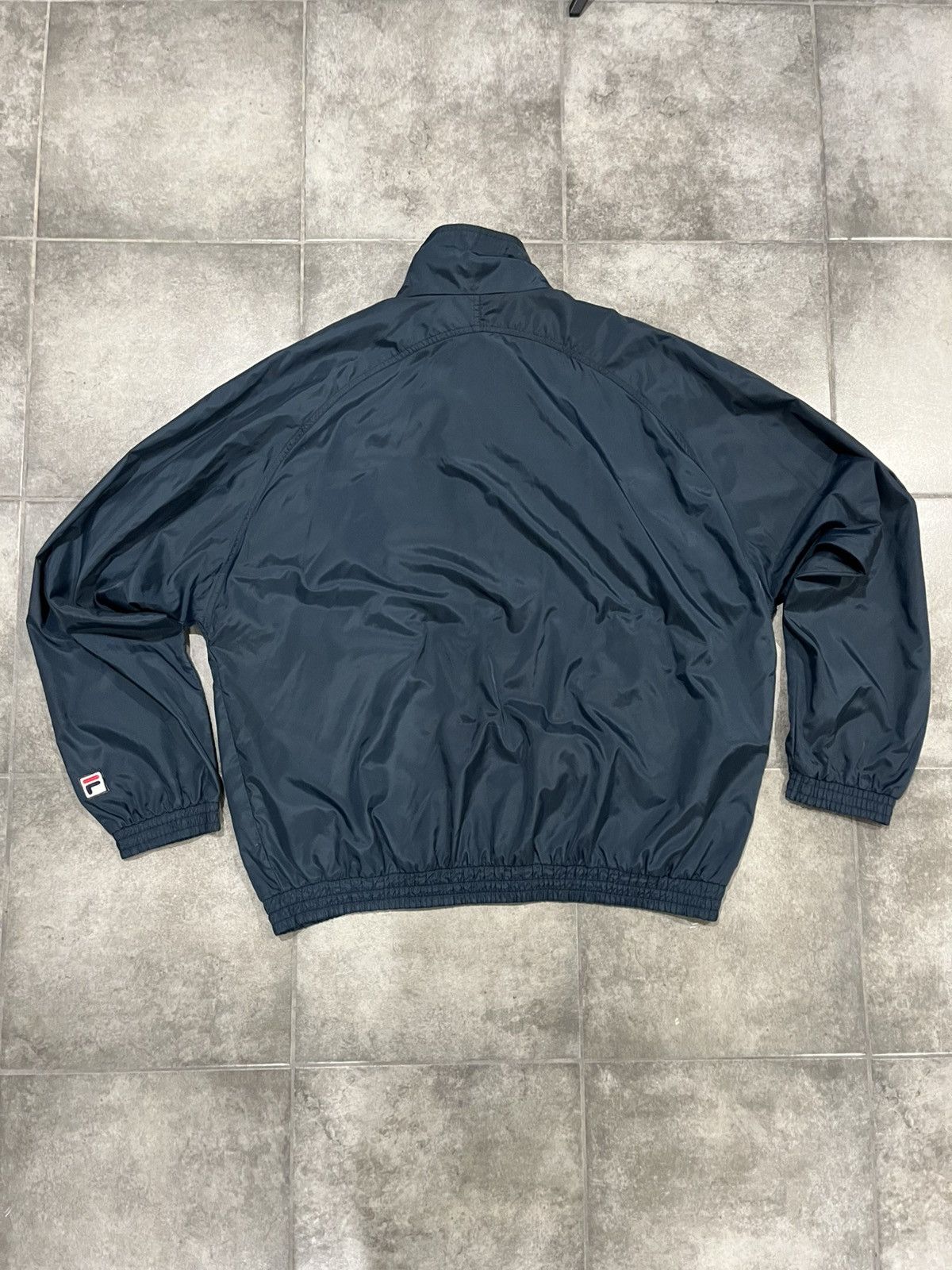 Fila Vintage FILA Windbreaker Nylon Navy Blue Full Zip-Up Jacket Size US XXL / EU 58 / 5 - 2 Thumbnail