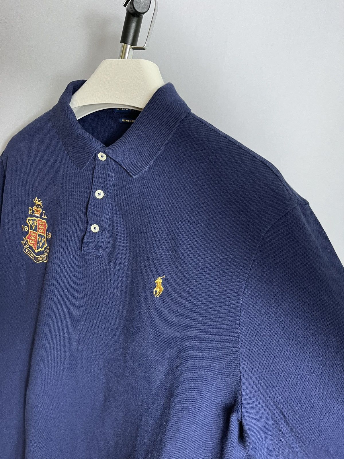 Polo Ralph Lauren × RRL Ralph Lauren × Ralph Lauren RL 1924 Classic Polo Shirt Men’s Top Long Sleeve Blue Size US XL / EU 56 / 4 - 3 Thumbnail