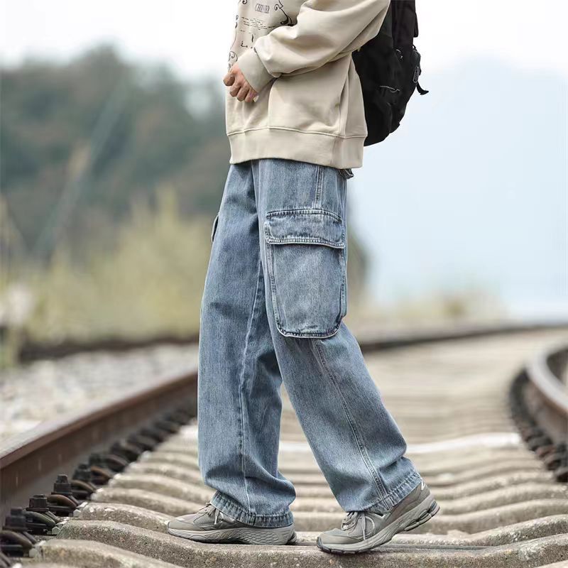 Vintage Multi-Pocket Workwear Loose Jeans