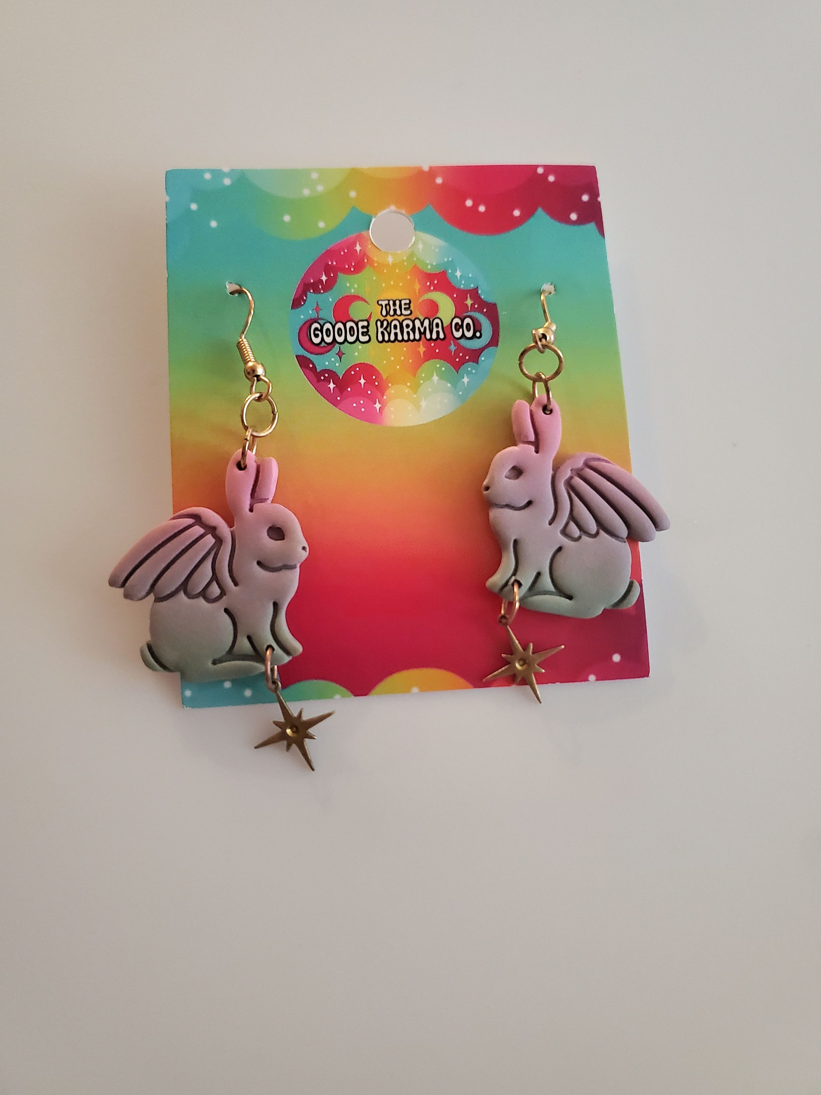 Other *Brand New* Ombre Winged Bunny Dangle Earrings Size ONE SIZE - 1 Thumbnail