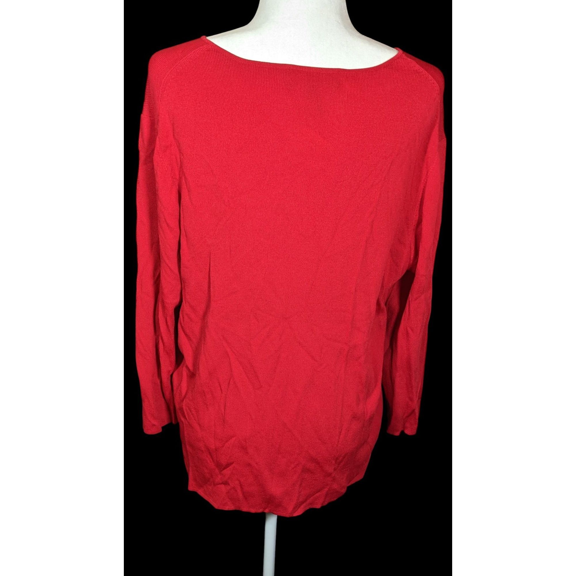 Other Cable & Gauge Red Long Sleeve Top With Woven Cutout Size XL / US 12-14 / IT 48-50 - 2 Thumbnail
