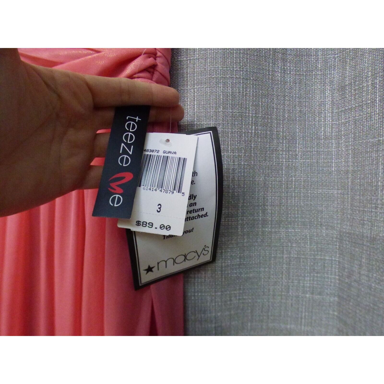 Other Teeze Me Junior’s Ruched Chiffon Sweetheart Gown, Guava Col Size ONE SIZE - 6 Thumbnail