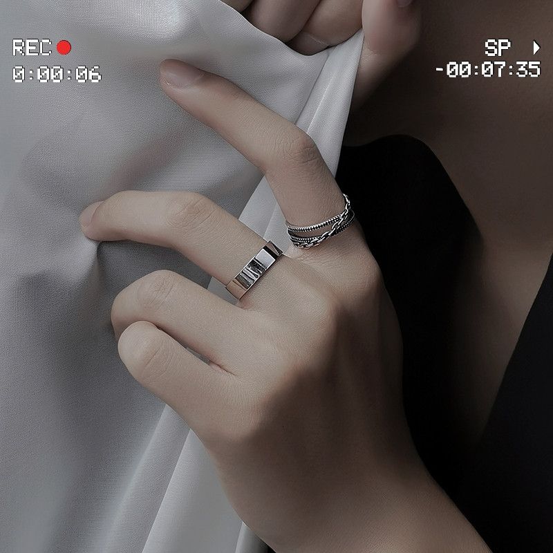 Jewelry Dark Jewelry Rings Open Size Chrome Ring (Size 7-13) Size ONE SIZE - 4 Thumbnail