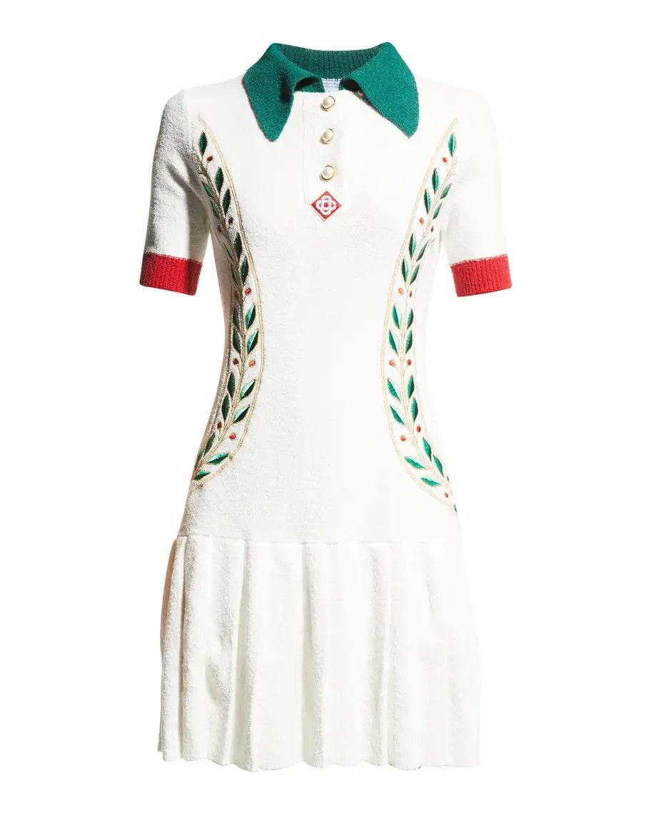 Casablanca o1mle0524 Laurel Leaf Tennis Dress in Multicolor Size XXS / US 00 / IT 34 - 1 Thumbnail