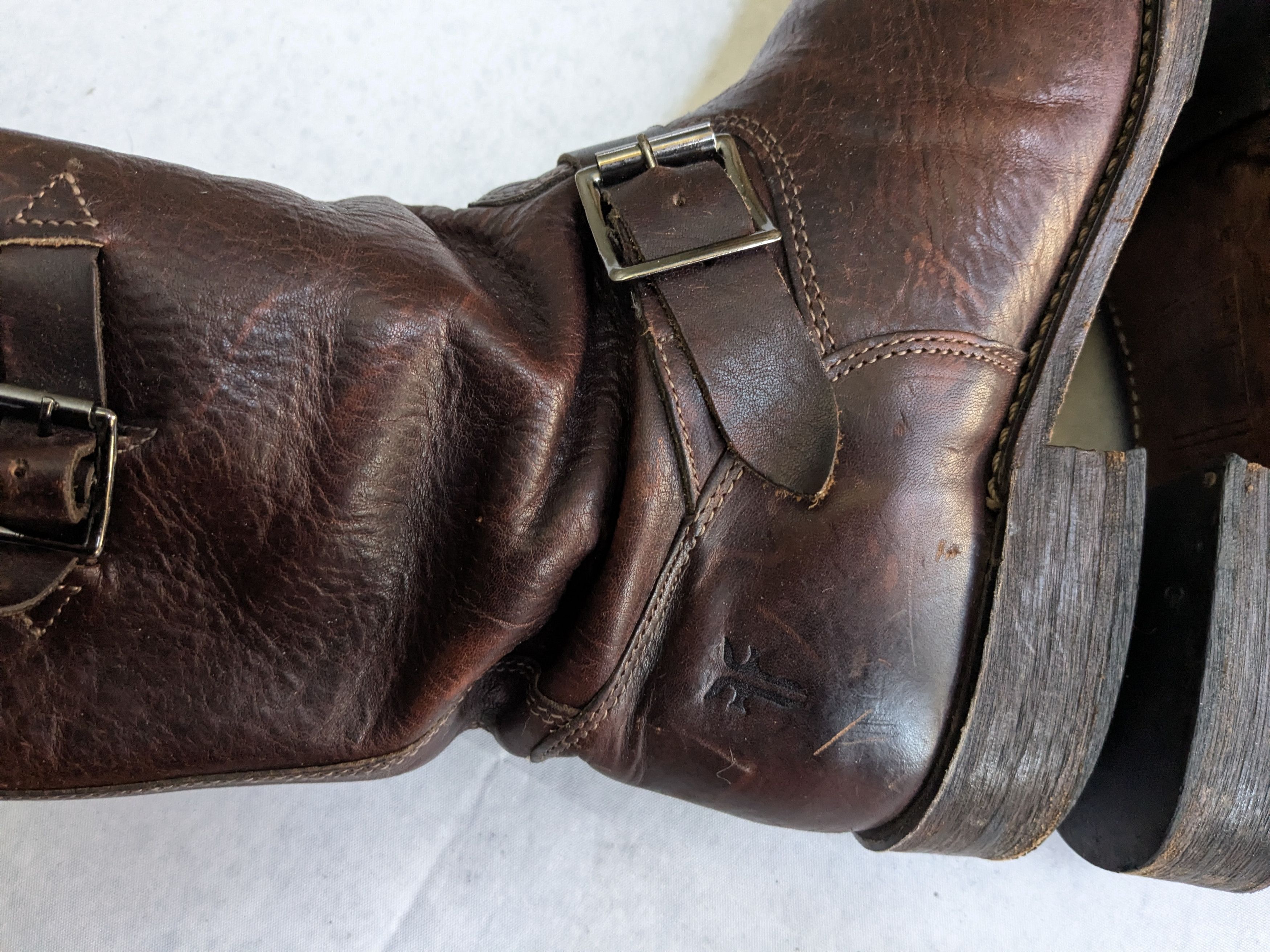 Frye Frye Engineer Boots Brown Leather 9 M Buckle Size US 9 / EU 42 - 6 Thumbnail