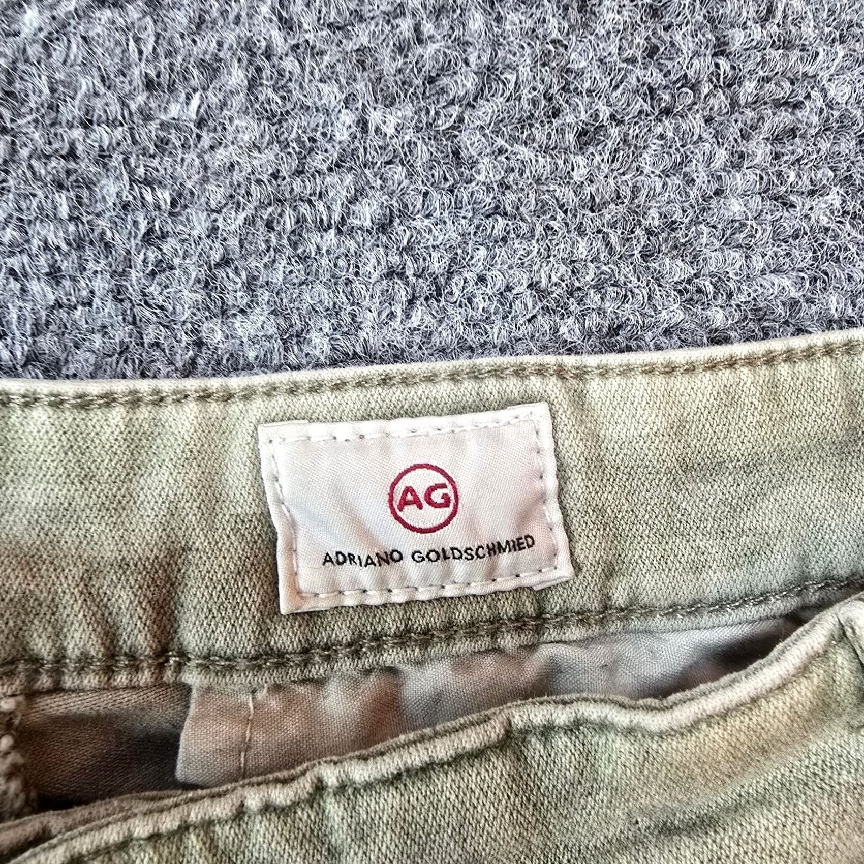 Vintage AG Adriano Goldschmied Pants Womens 31 Green Camo The Caden Legging Stretch Slim Skinny Casual Jegging Zip Size 24" / US 00 / IT 34 - 5 Thumbnail