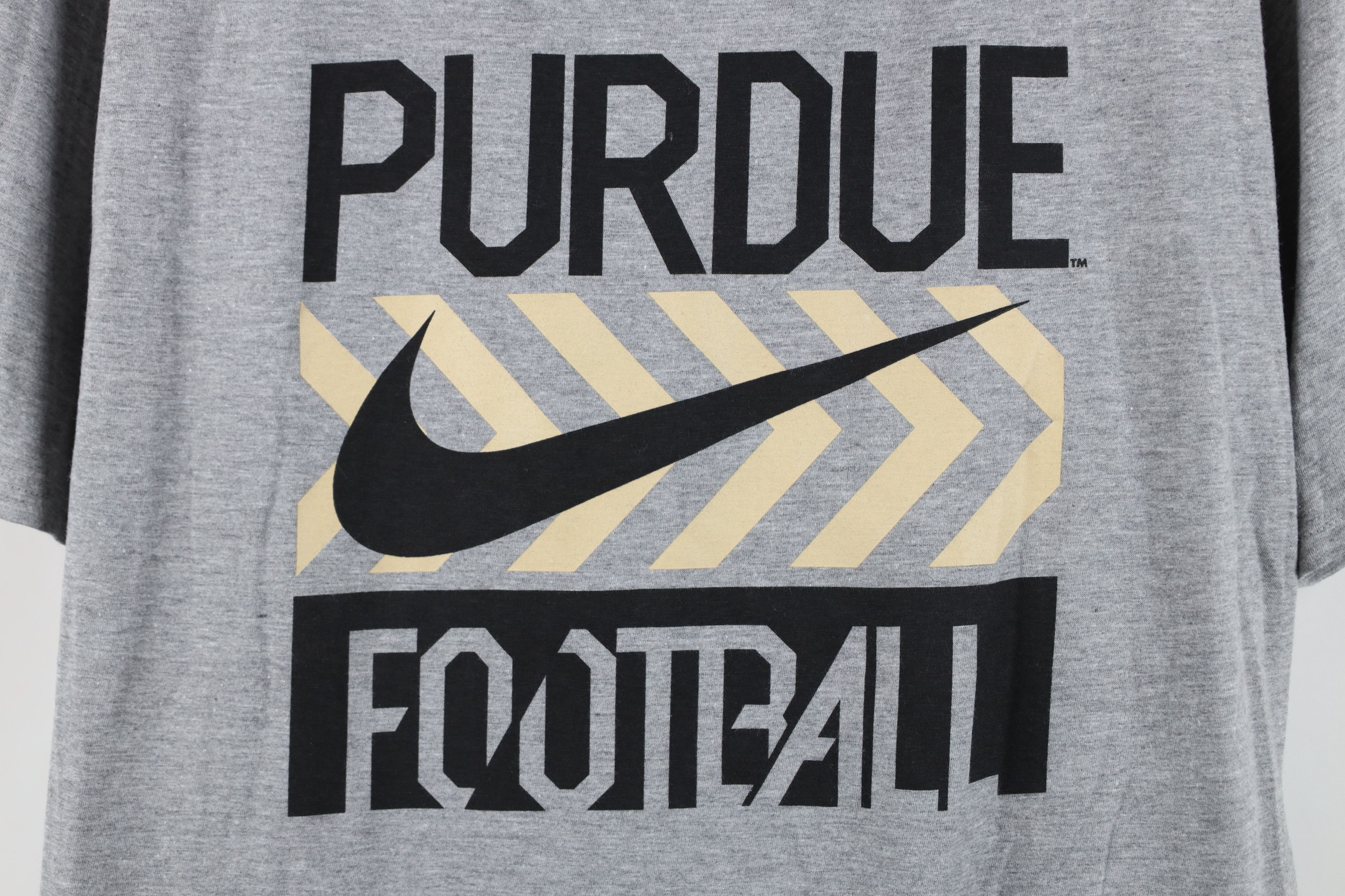 Nike Nike Big Swoosh Purdue University Football T-Shirt Gray Size US XL / EU 56 / 4 - 4 Thumbnail