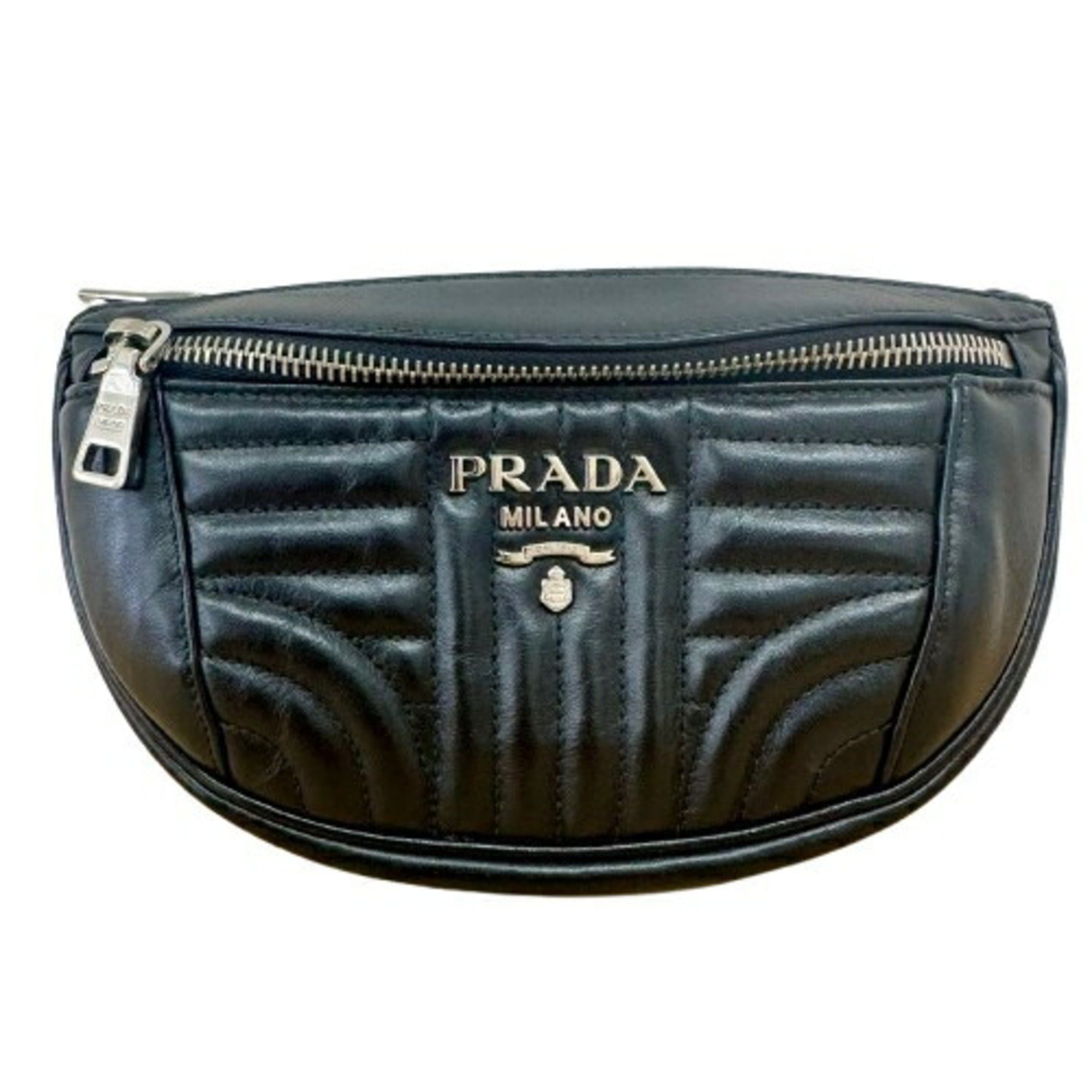 Prada PRADA IMPUNTURE Waist Bag/Body Bag 1BL008 NERO Black Leather Size ONE SIZE - 1 Thumbnail