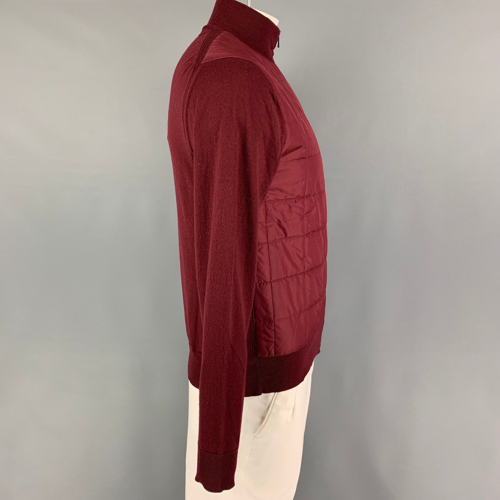 Belstaff BELSTAFF L Burgundy Wool Polyester Zip Up Jacket Size US L / EU 52-54 / 3 - 2 Thumbnail