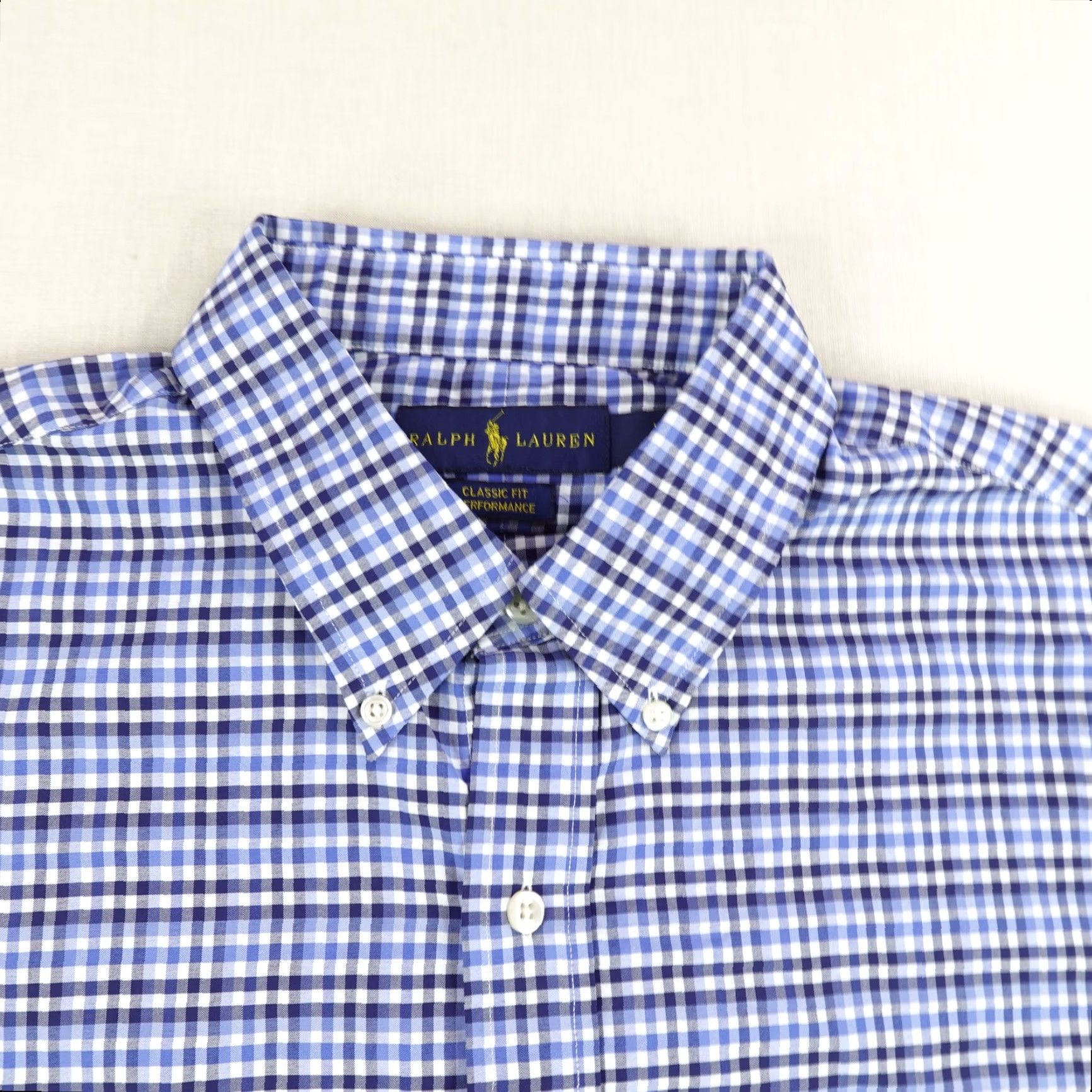 Ralph Lauren VINTAGE Ralph Lauren Shirt Mens XL Blue Gingham Plaid Classic Fit Button-Up Size US XL / EU 56 / 4 - 2 Thumbnail