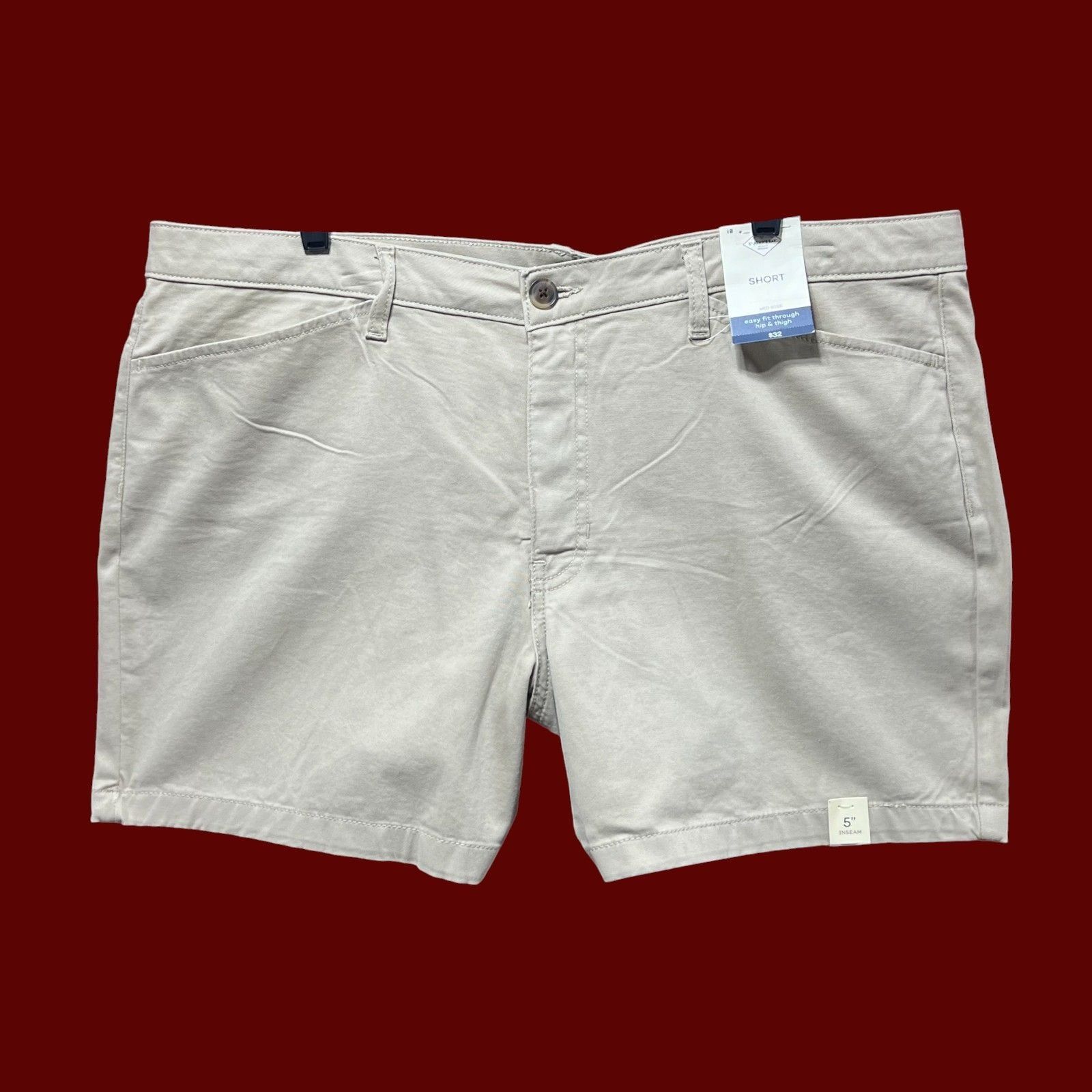 Other St. John's Bay - Women's Mid Rise 5" Inseam Chino Short - Be Size 40" / US 18 - 1 Thumbnail