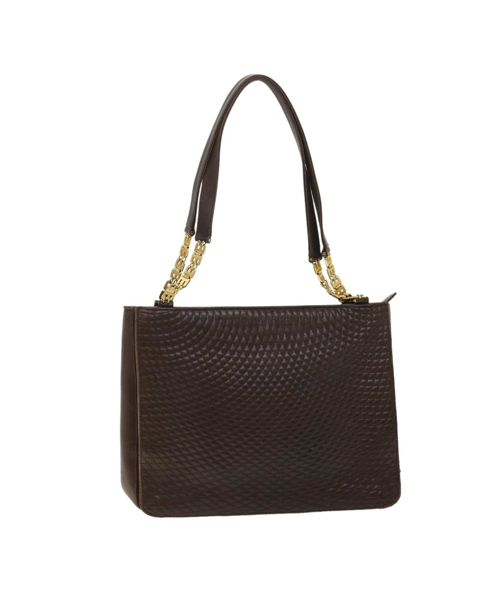 image of Bally Sophisticated Leather Shoulder Bag in Brown, Women's