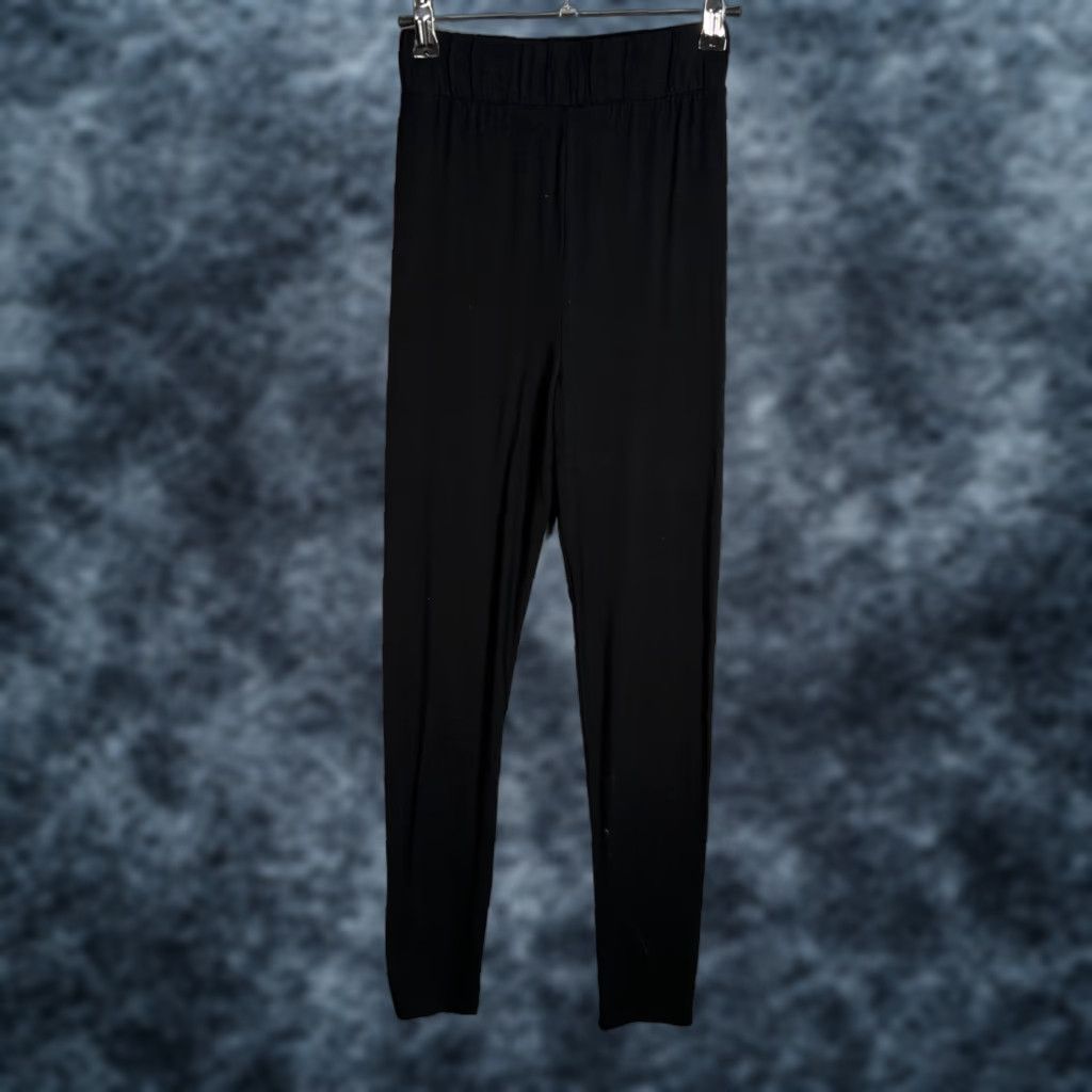 Topshop Topshop Leggings Womens Size 4 Black Viscose Elastane Stretch Ankle High Rise 27in Inseam Regular Pattern Solid Size 27" / US 4 / IT 40 - 1 Thumbnail