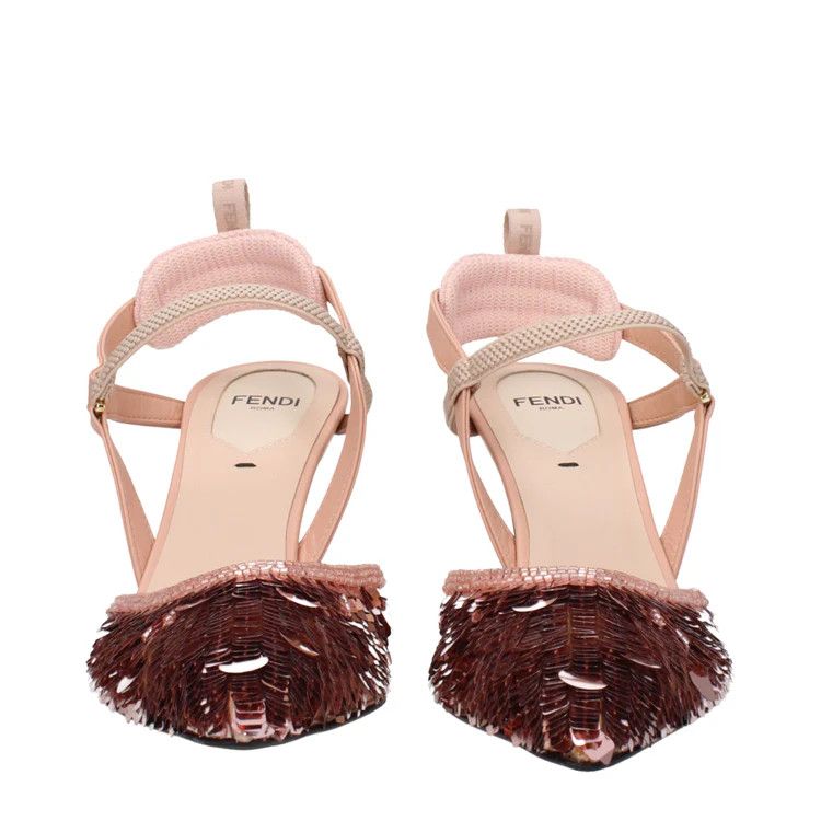 Fendi ob1o1e1124 Sequins Sandals in Pink Size US 7 / IT 37 - 3 Thumbnail