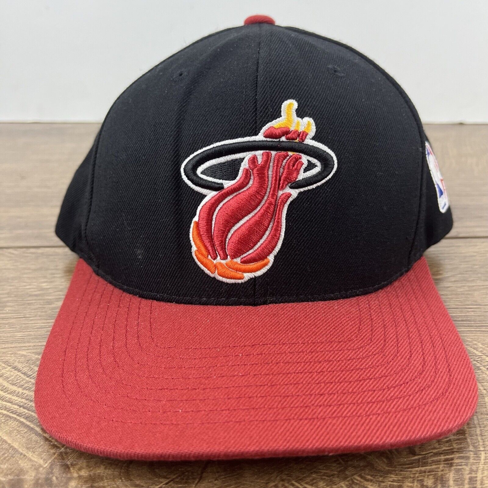 Mitchell & Ness Miami Heat Snapback Hat Black Mitchell & Ness Cap Adjustable Size ONE SIZE - 4 Thumbnail