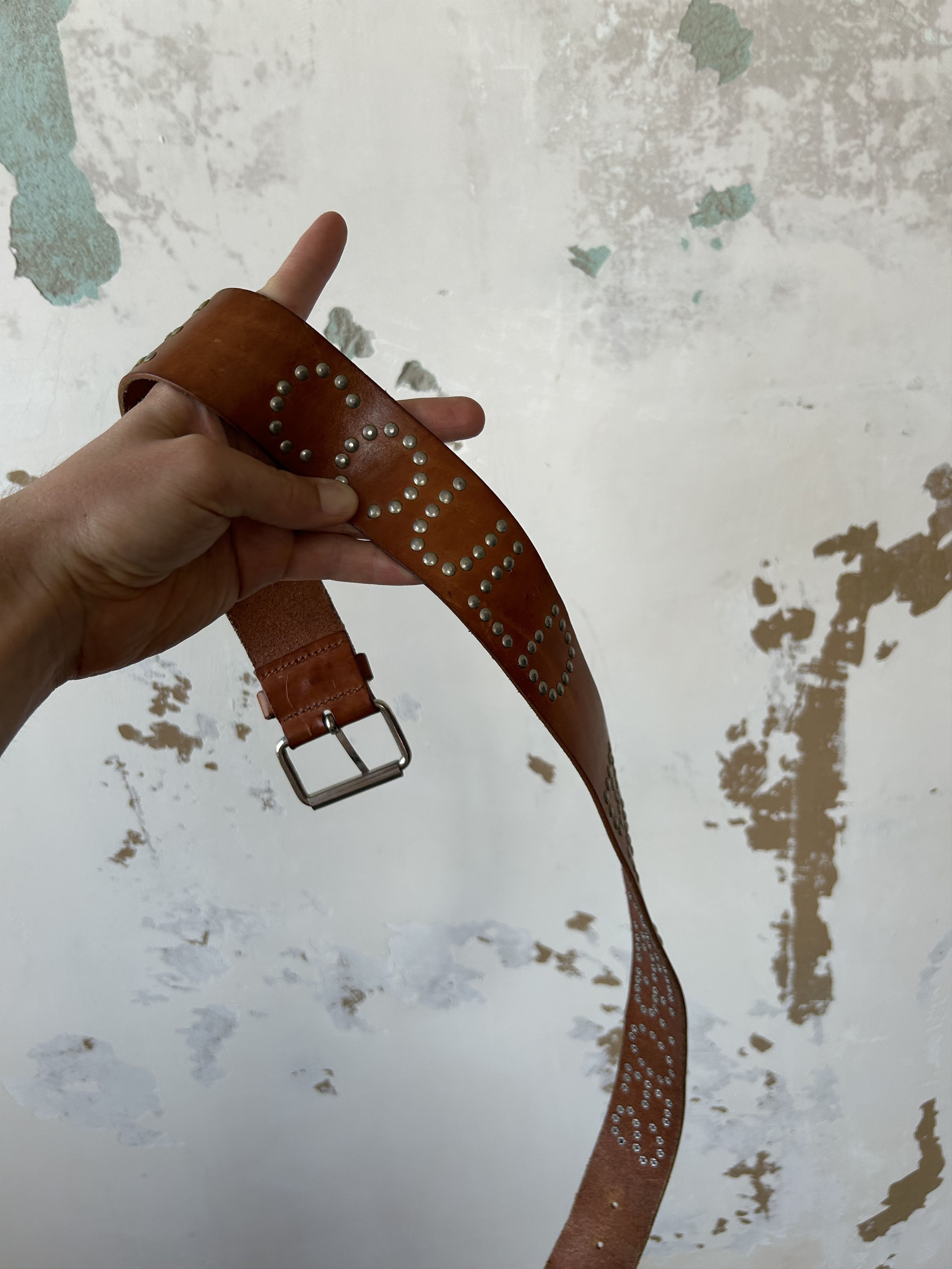 Other Vintage Belt leather On Rivets Y2K Japanese Style Size ONE SIZE - 3 Thumbnail