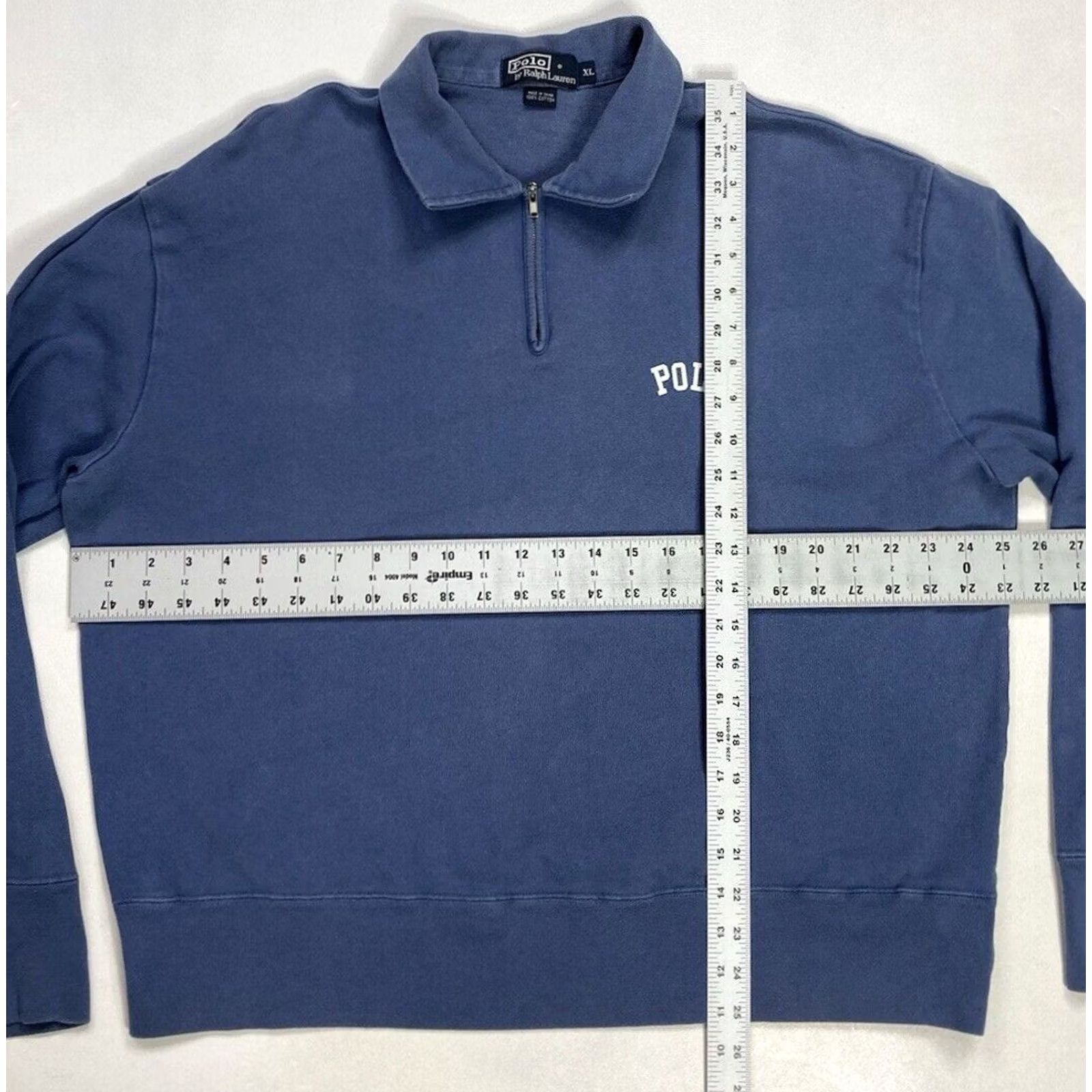 Polo Ralph Lauren Polo Ralph Lauren Sweater 1/4 Zip Collared XL Blue Logo Spellout Men Shirt/Top/ Jumper Size US XL / EU 56 / 4 - 7 Thumbnail