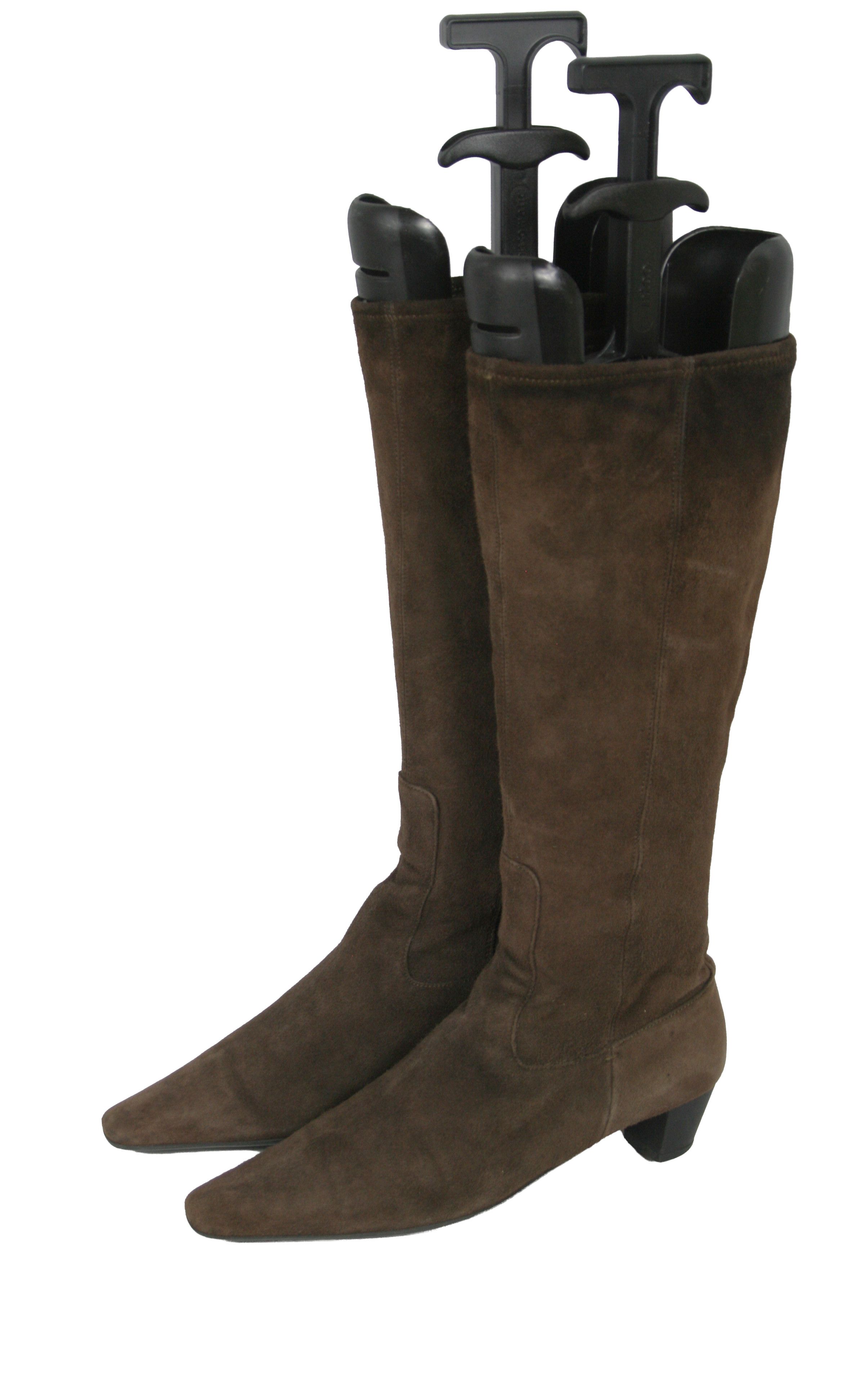 Jil Sander Raf Simons Era Suede Point Toe Knee High Biker Boots Vintage Size US 6 / IT 36 - 3 Thumbnail