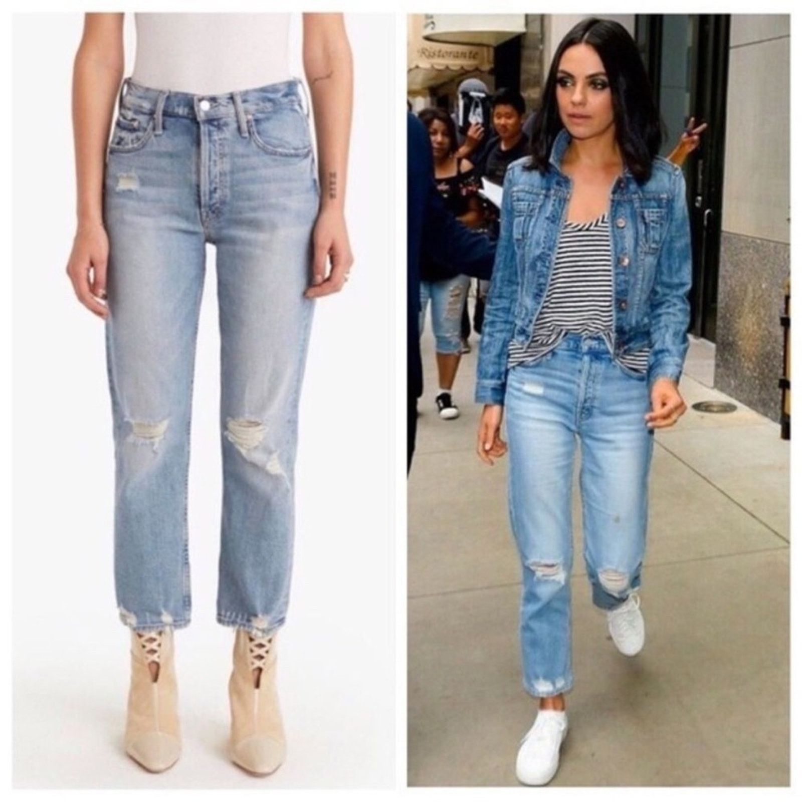 MOTHER MOTHER $258 The Tomcat Distressed Straight Leg Jeans size 32 Size 32" / US 10 / IT 46 - 9 Thumbnail
