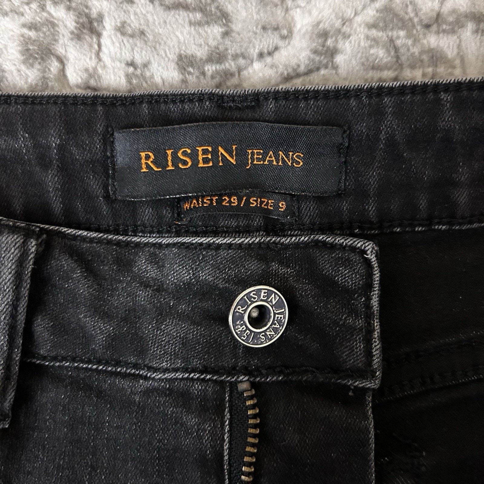 Other Risen Jeans Black Vintage Washed Skinny Distressed size 9/29 Size 29" - 6 Thumbnail
