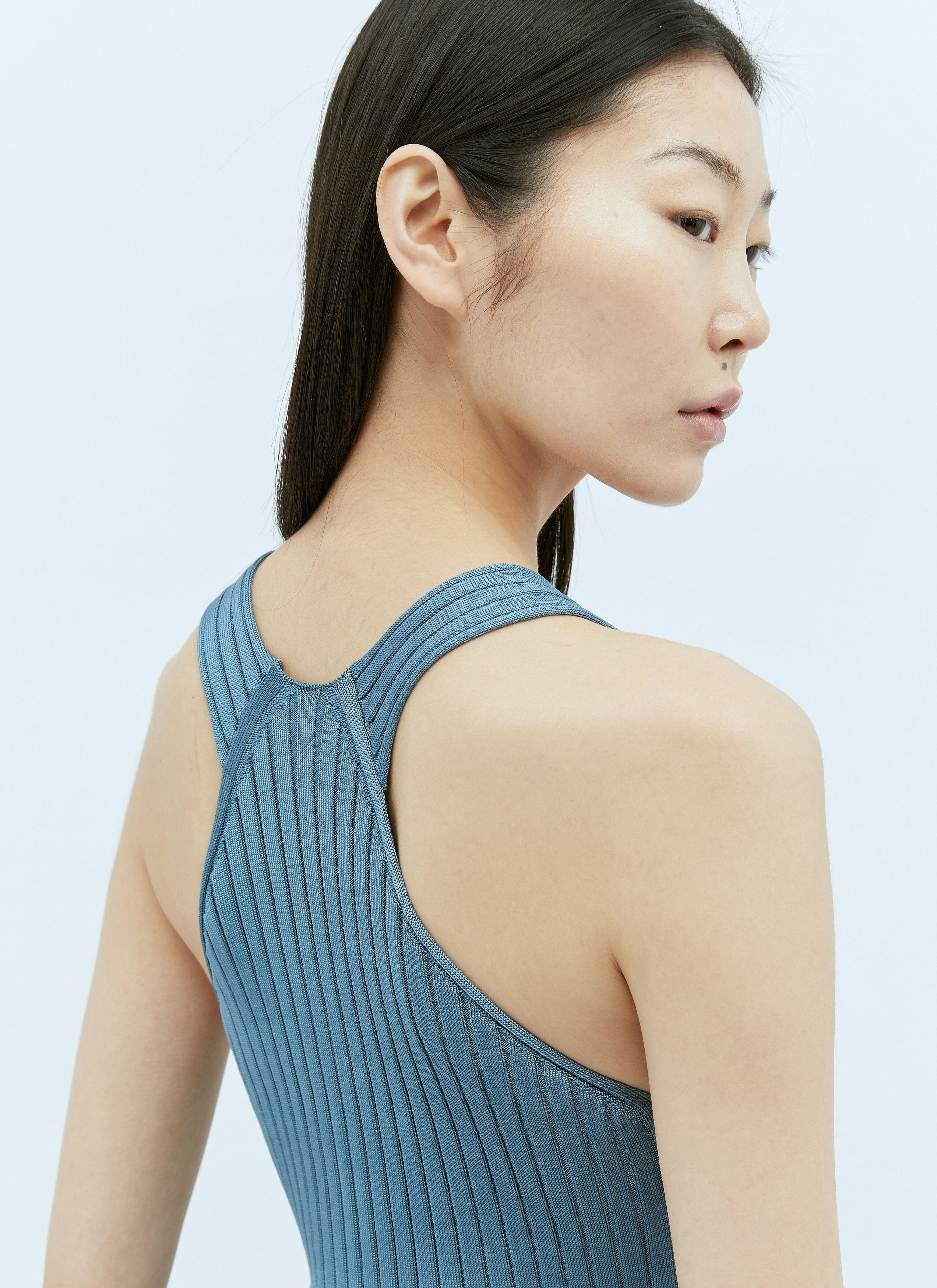 Jil Sander o1w1db10825 Knit Sleeves Tulip Tank Top in Blue Size XL / US 12-14 / IT 48-50 - 4 Thumbnail