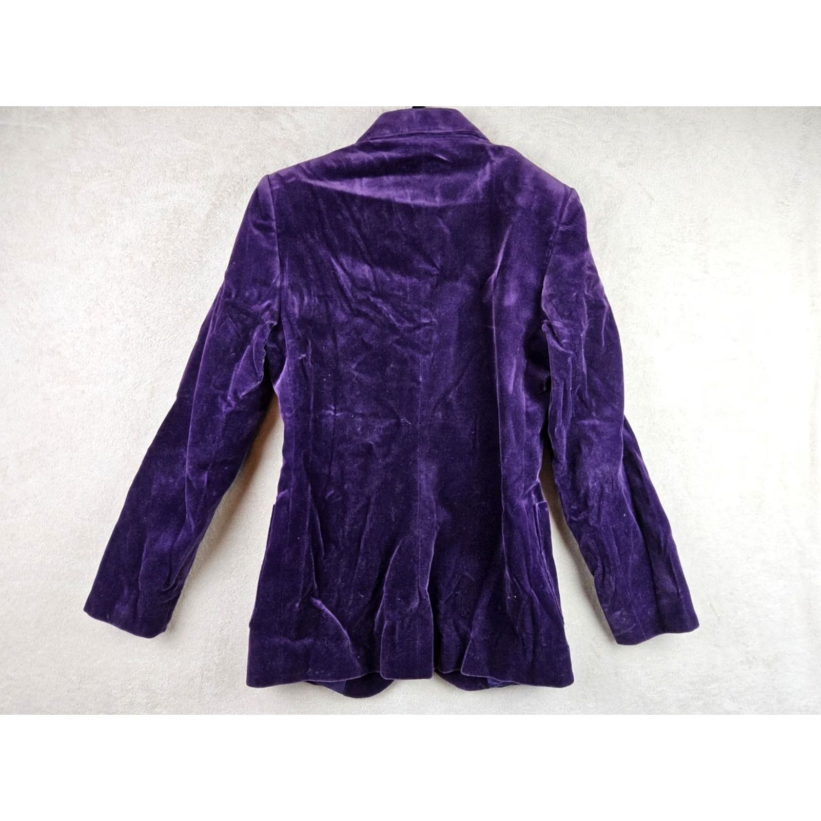 Vintage VINTAGE Benetton Italy Purple Velvet Jacket Blazer Size 38 Womens Size XS / US 0-2 / IT 36-38 - 3 Thumbnail