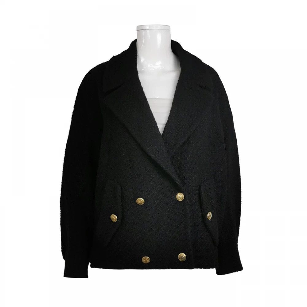 Maje Maje Wool-Cotton Blend Double-Breasted Coat Size S / US 4 / IT 40 - 1 Thumbnail